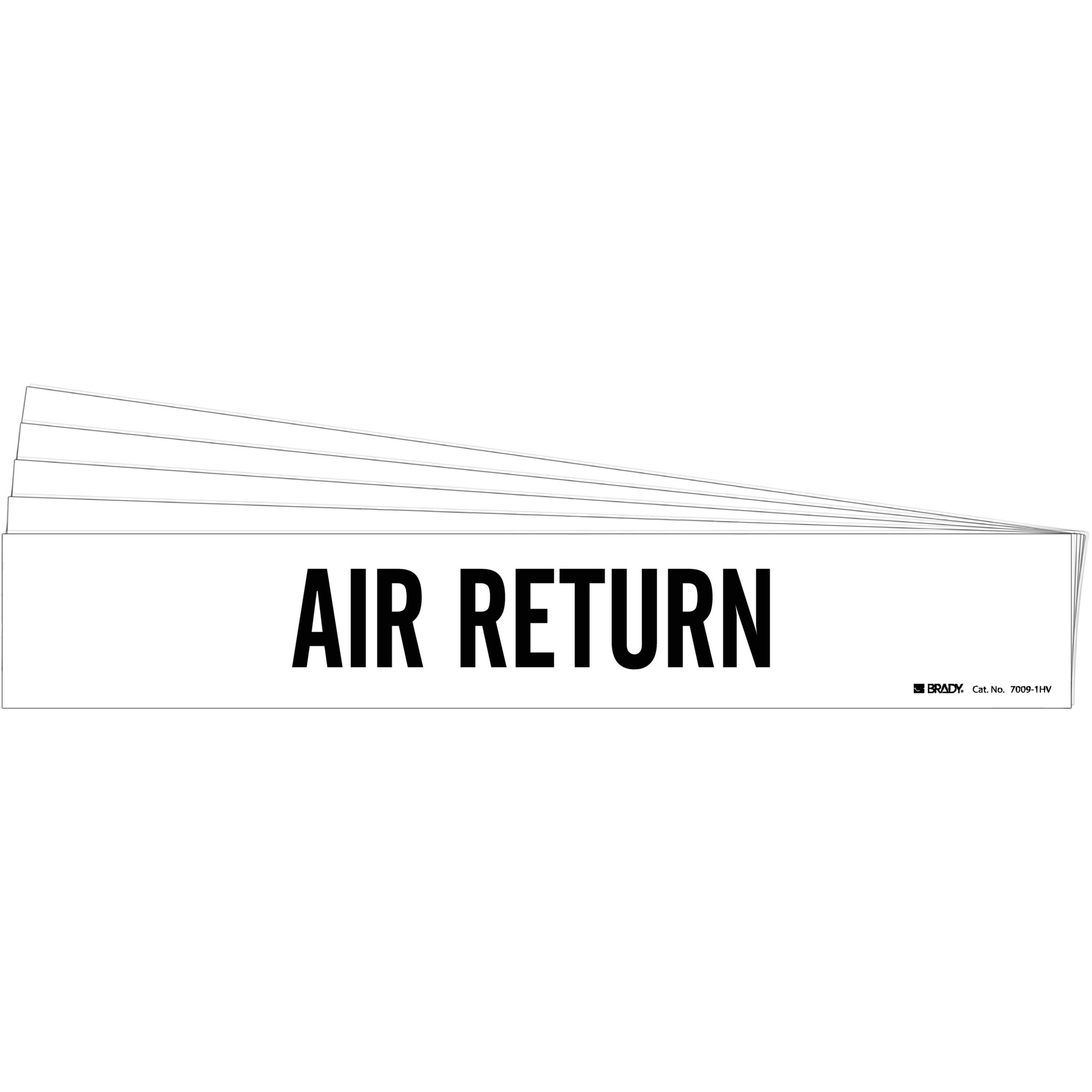 Marqueur de tuyau «Air Return», Autocollant, 4" h x 24" la, Noir sur blanc