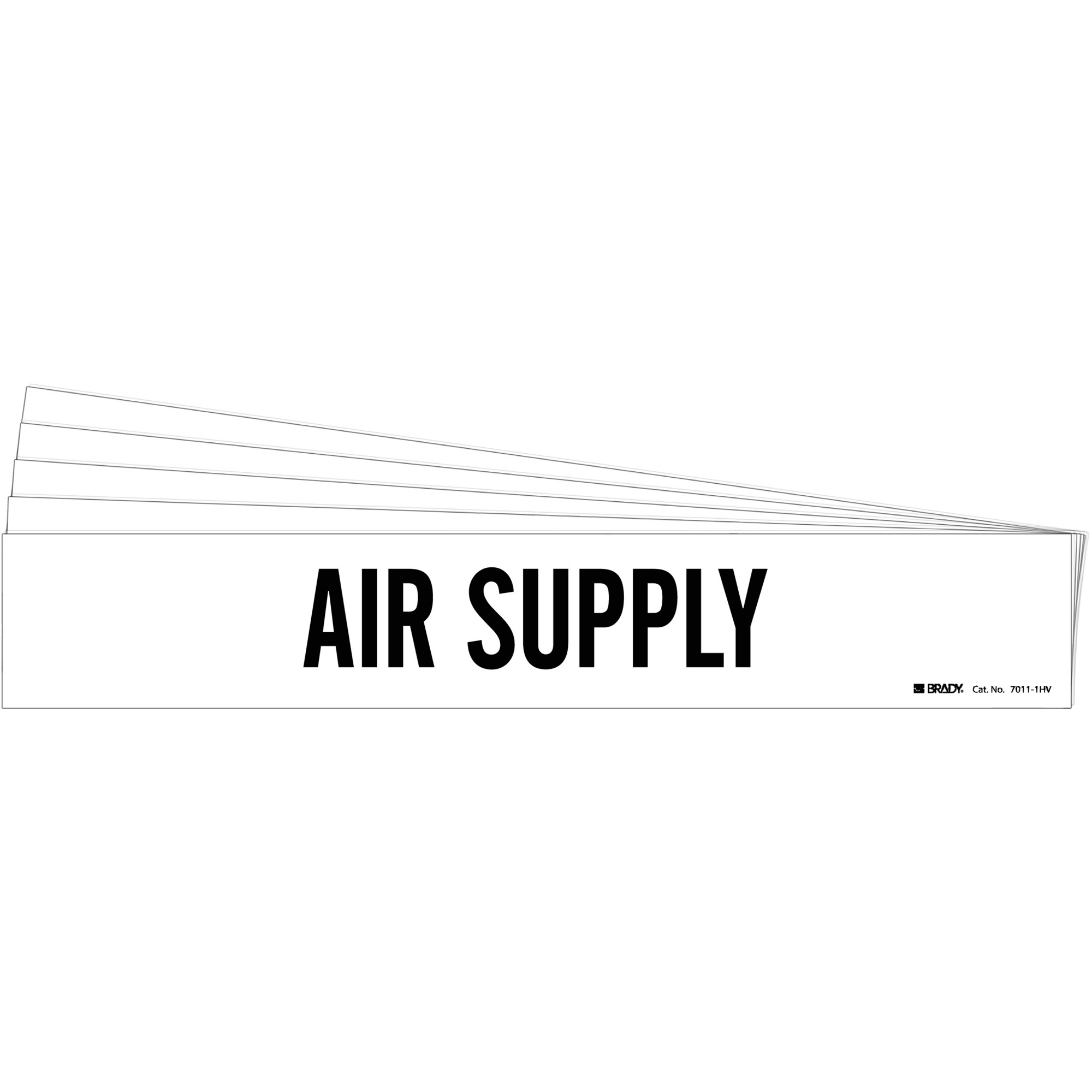 Marqueur de tuyau «Air Supply», Autocollant, 4" h x 24" la, Noir sur blanc