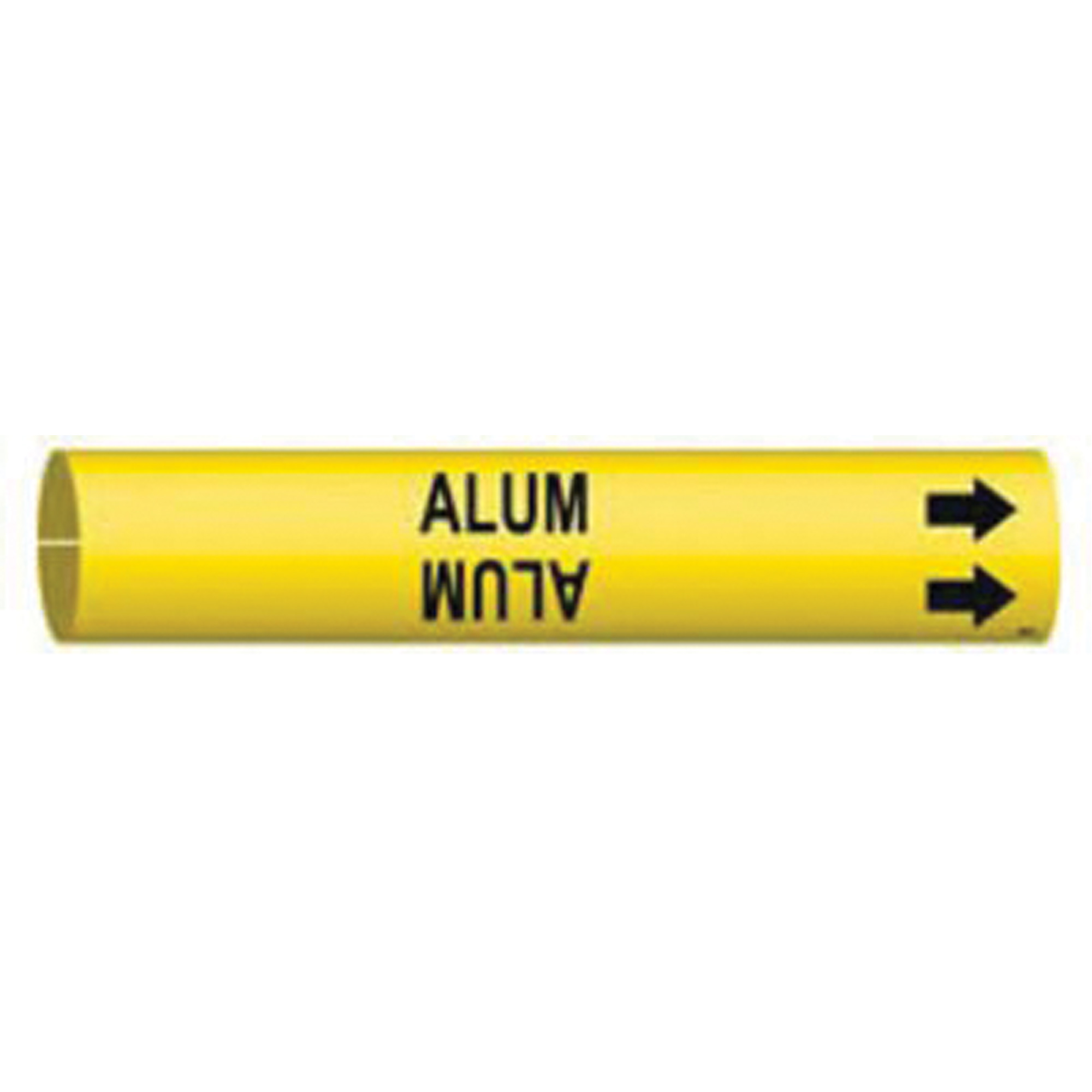 Marqueur de tuyau «Alum», À pression, 13/16" h x 13/16" la, Noir sur jaune
