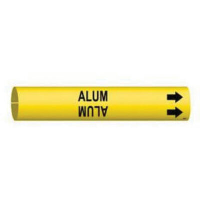 Marqueur de tuyau «Alum», À pression, 7/8" h x 7/8" la, Noir sur jaune
