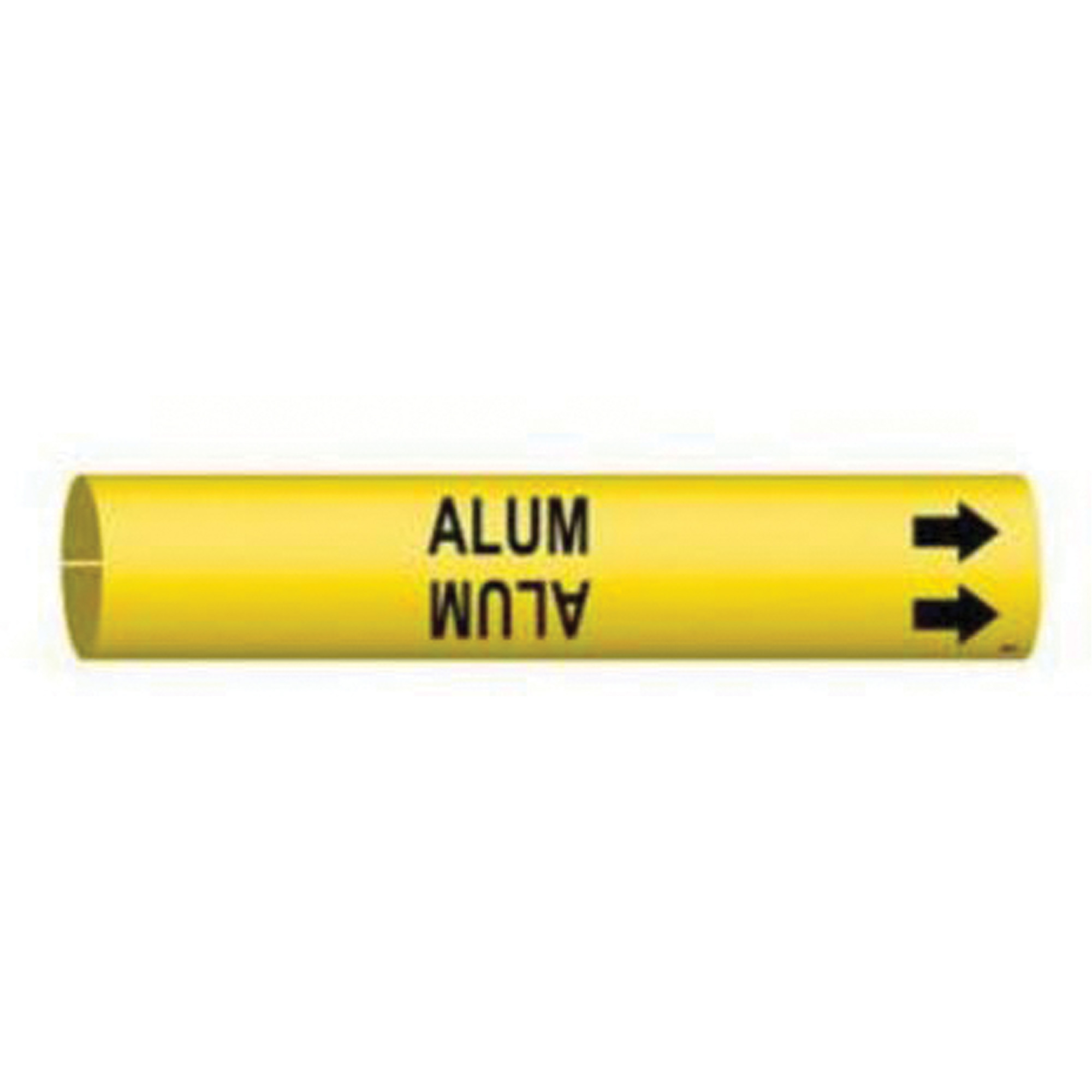 Marqueur de tuyau «Alum», À pression, 7/8" h x 7/8" la, Noir sur jaune
