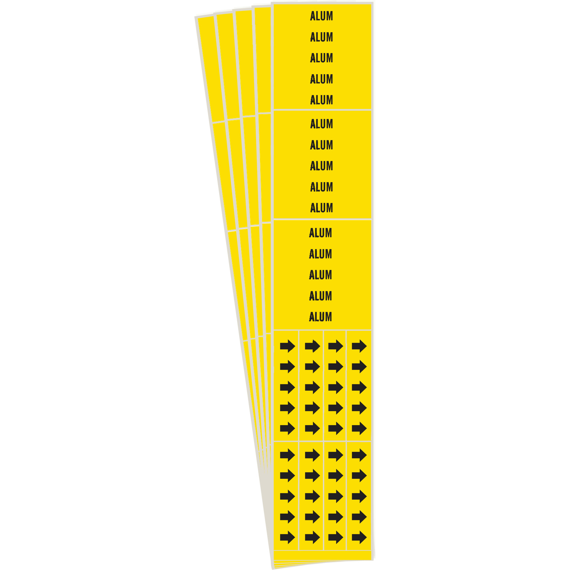 Marqueur de tuyau «Alum», Autocollant, 2-1/4" h x 2-3/4" la, Noir sur jaune