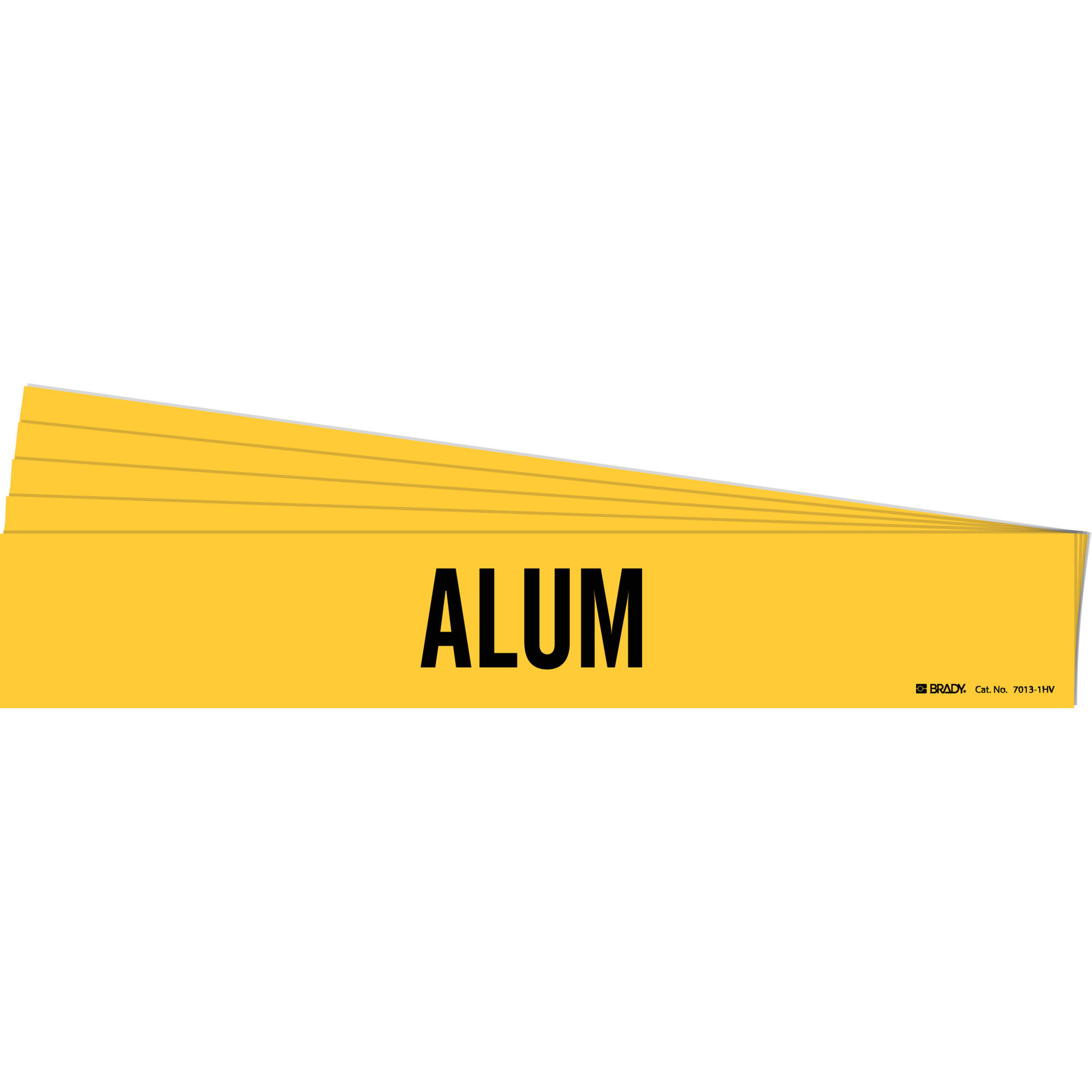 Marqueur de tuyau «Alum», Autocollant, 4" h x 24" la, Noir sur jaune