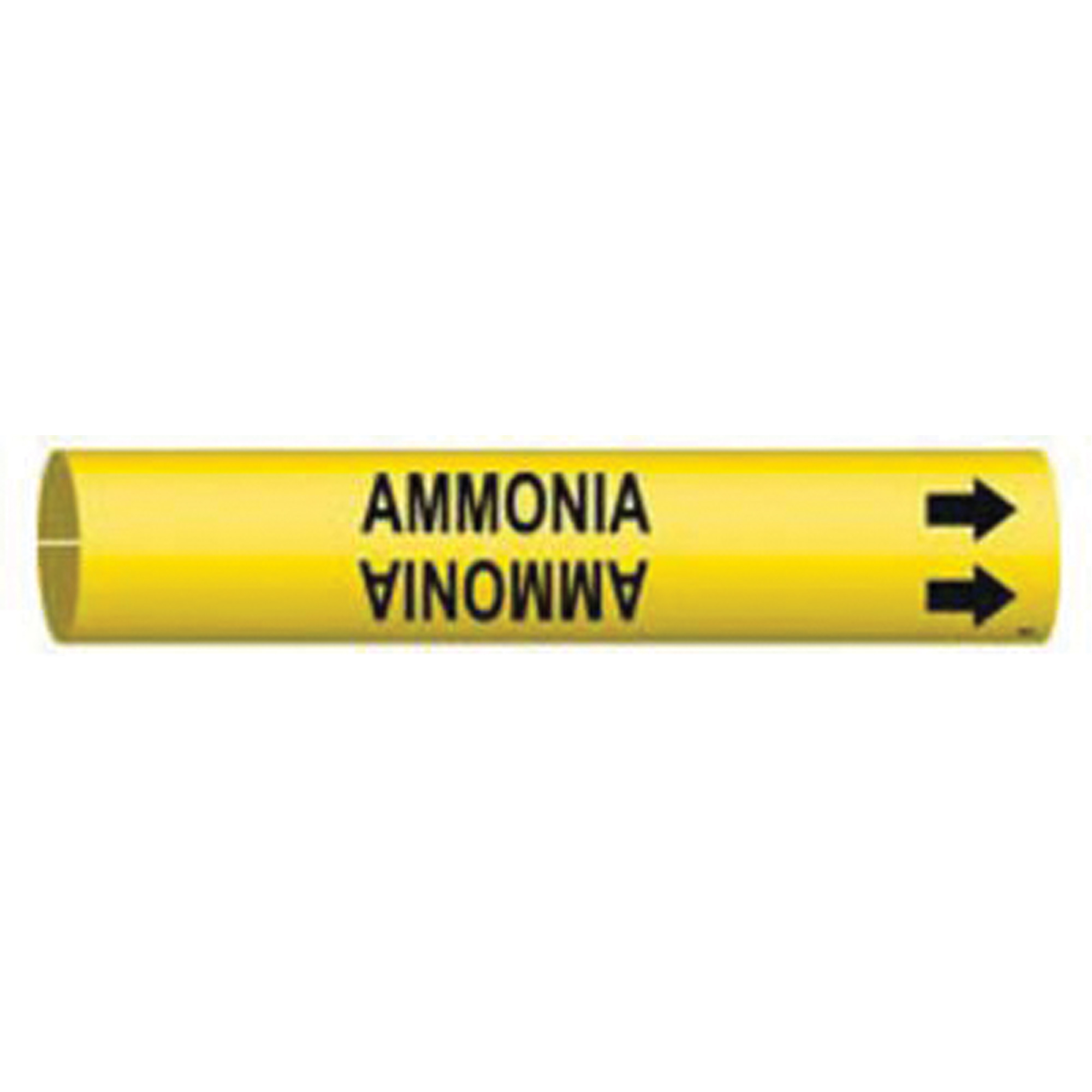 Marqueur de tuyau «Ammonia», À pression, 13/16" h x 13/16" la, Noir sur jaune