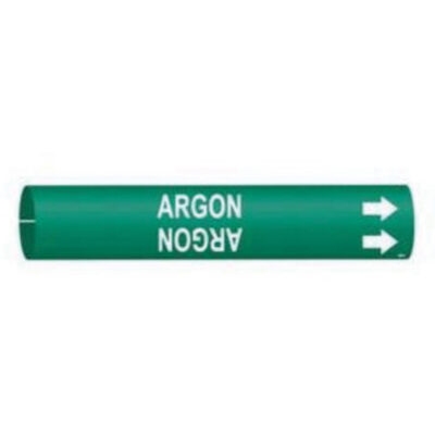 Marqueur de tuyau «Argon», À pression, 13/16" h x 13/16" la, Blanc/vert