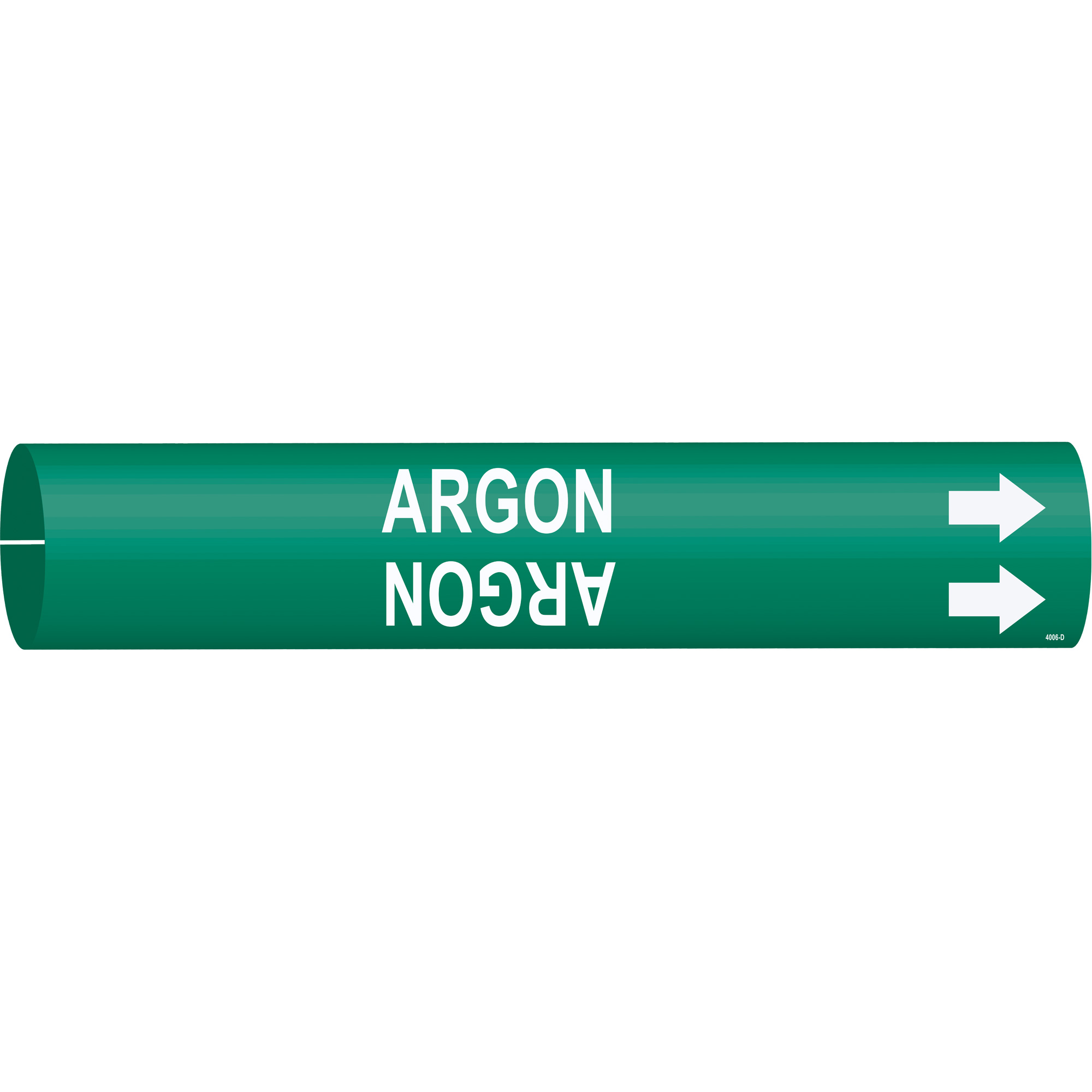 Marqueur de tuyau «Argon», À pression, 2-13/16" h x 2-13/16" la, Blanc/vert