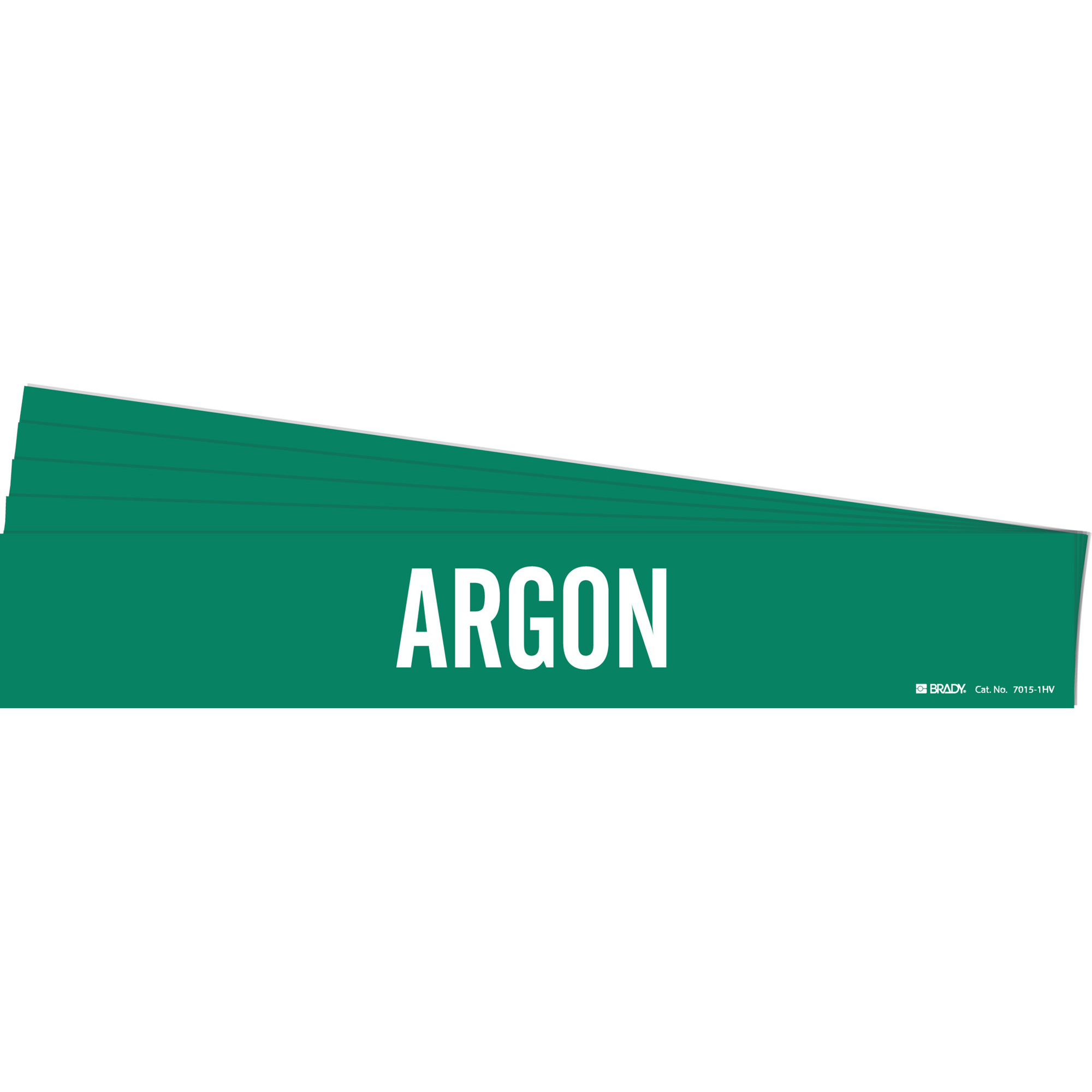 Marqueur de tuyau «Argon», Autocollant, 4" h x 24" la, Blanc/vert