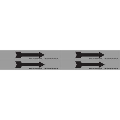 Marqueur de tuyau Arrow, Autocollant, 1-1/8" h x 7" la, Noir sur aluminium