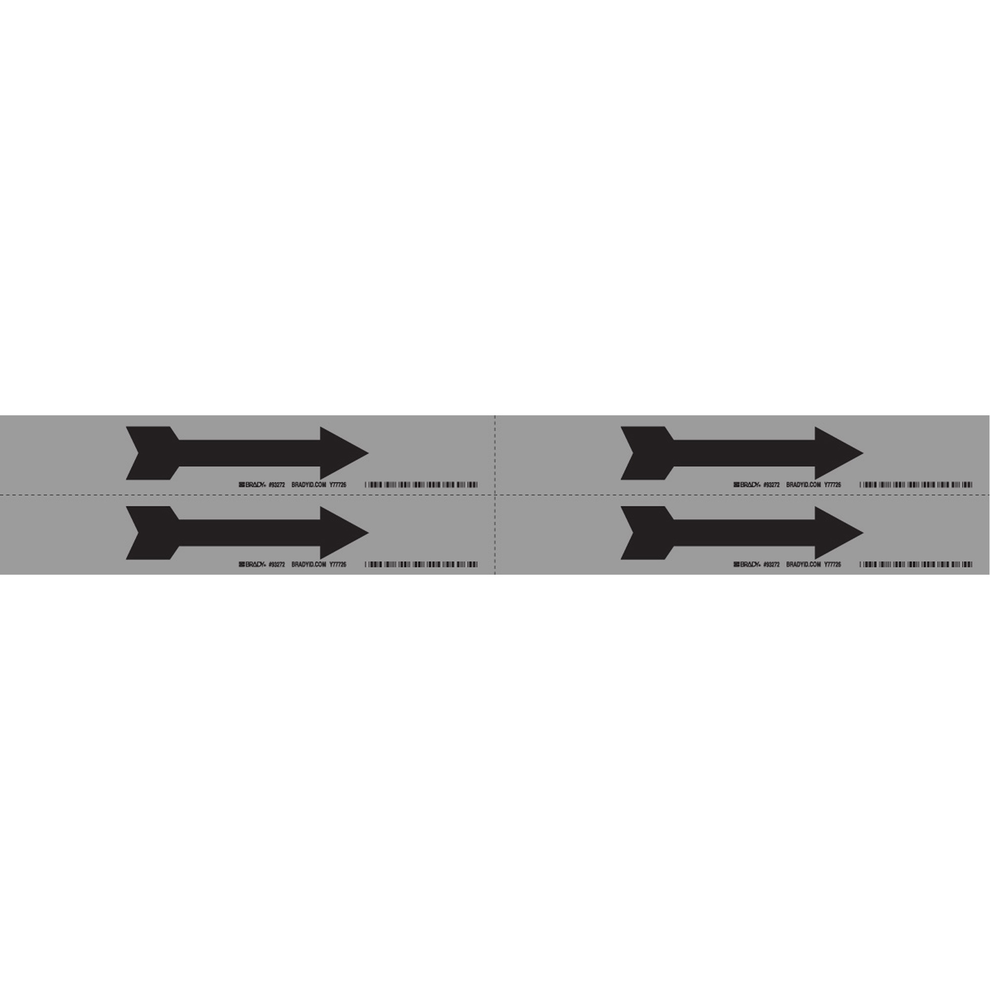 Marqueur de tuyau Arrow, Autocollant, 1-1/8" h x 7" la, Noir sur aluminium
