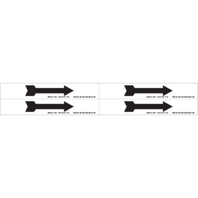Marqueur de tuyau Arrow, Autocollant, 1-1/8" h x 7" la, Noir sur blanc