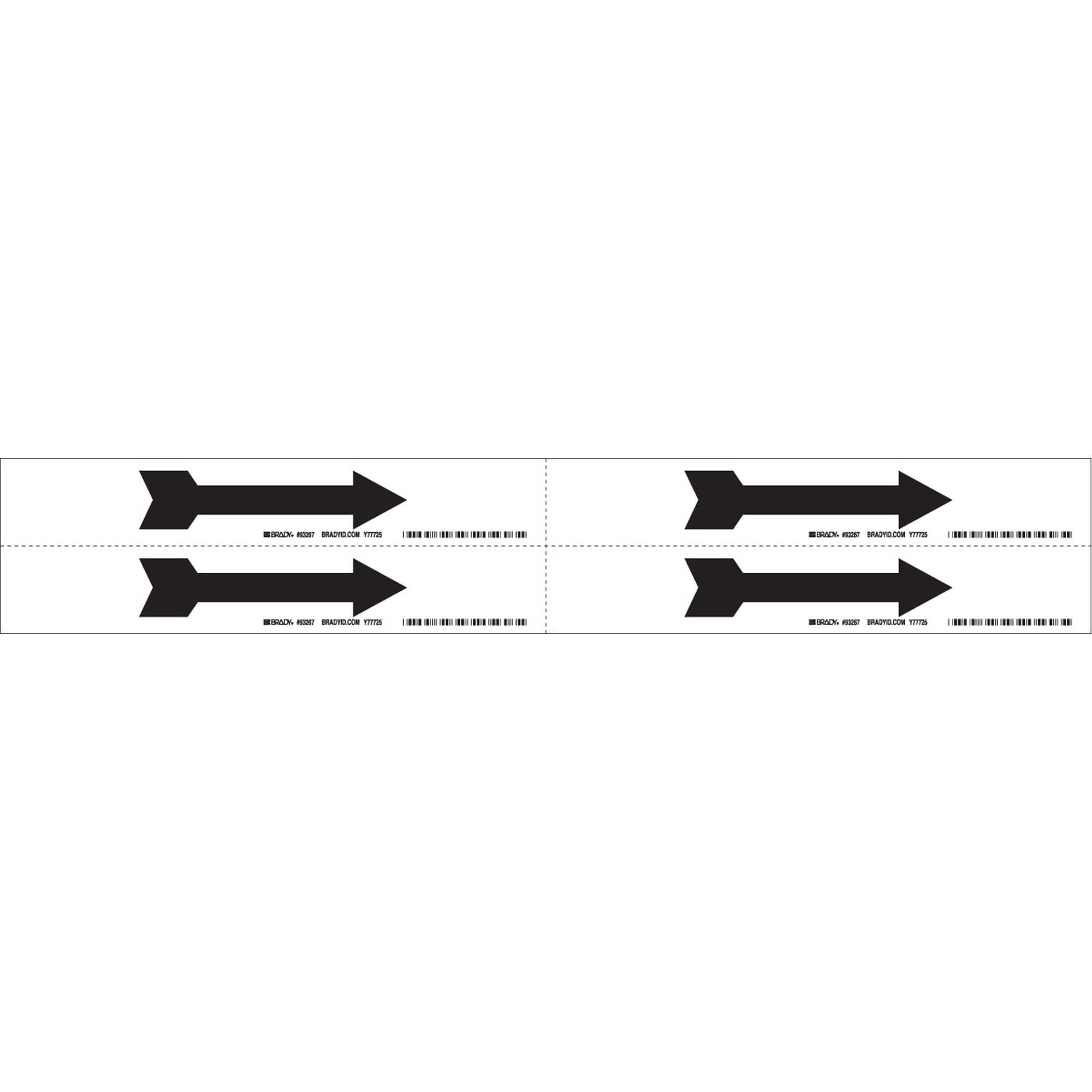 Marqueur de tuyau Arrow, Autocollant, 1-1/8" h x 7" la, Noir sur blanc