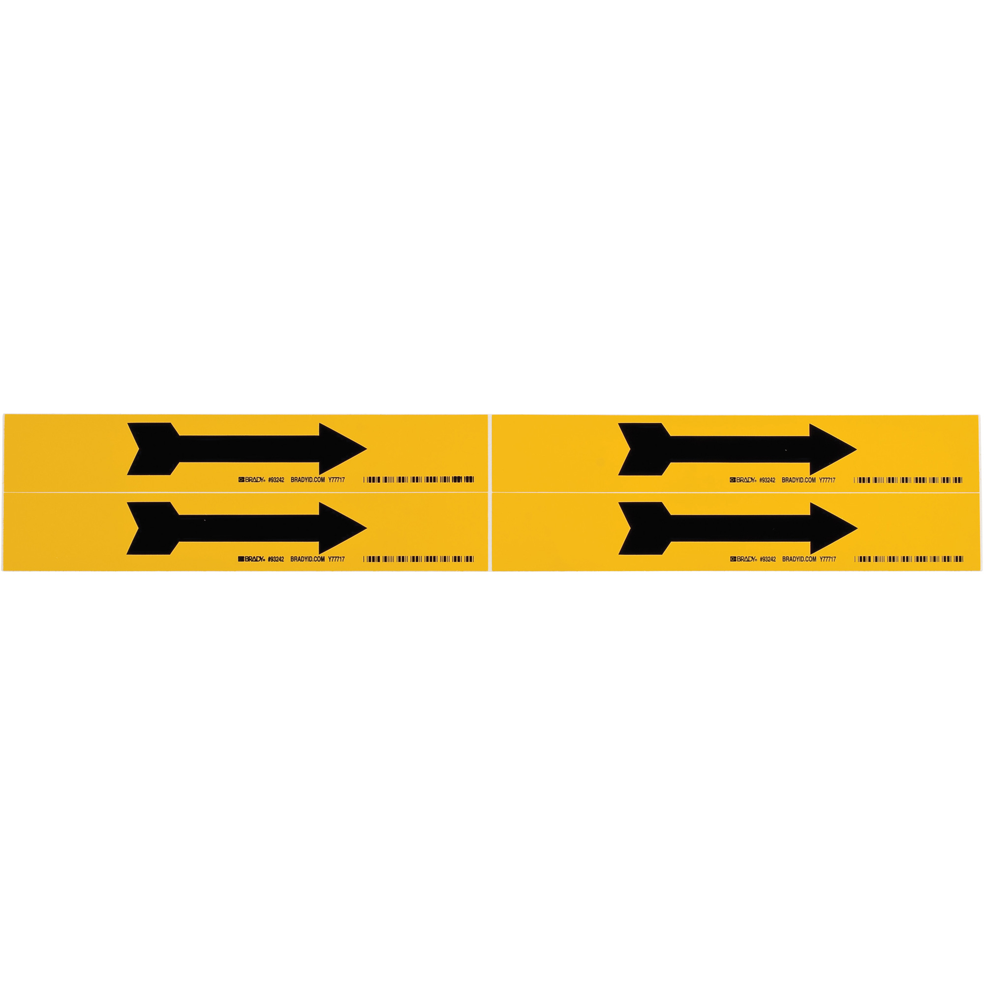 Marqueur de tuyau Arrow, Autocollant, 1-1/8" h x 7" la, Noir sur jaune