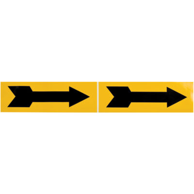 Marqueur de tuyau Arrow, Autocollant, 2-1/4" h x 7" la, Noir sur jaune