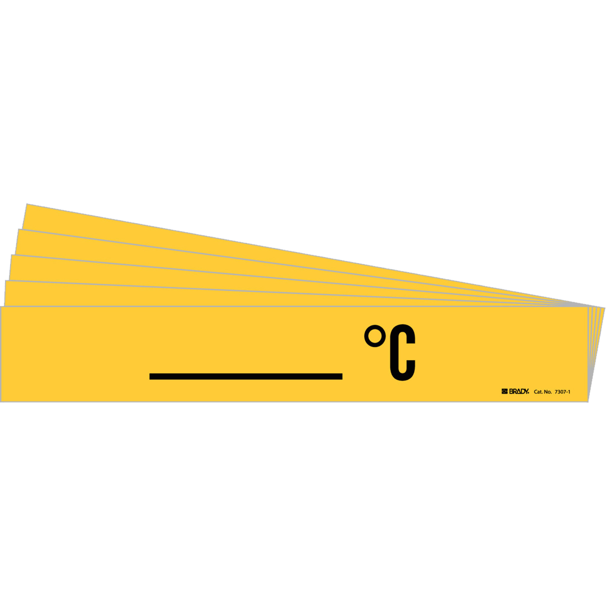 Marqueur de tuyau avec espace vierge suivi du symbole «°C », Autocollant, 2-1/4" h x 14" la, Noir sur jaune