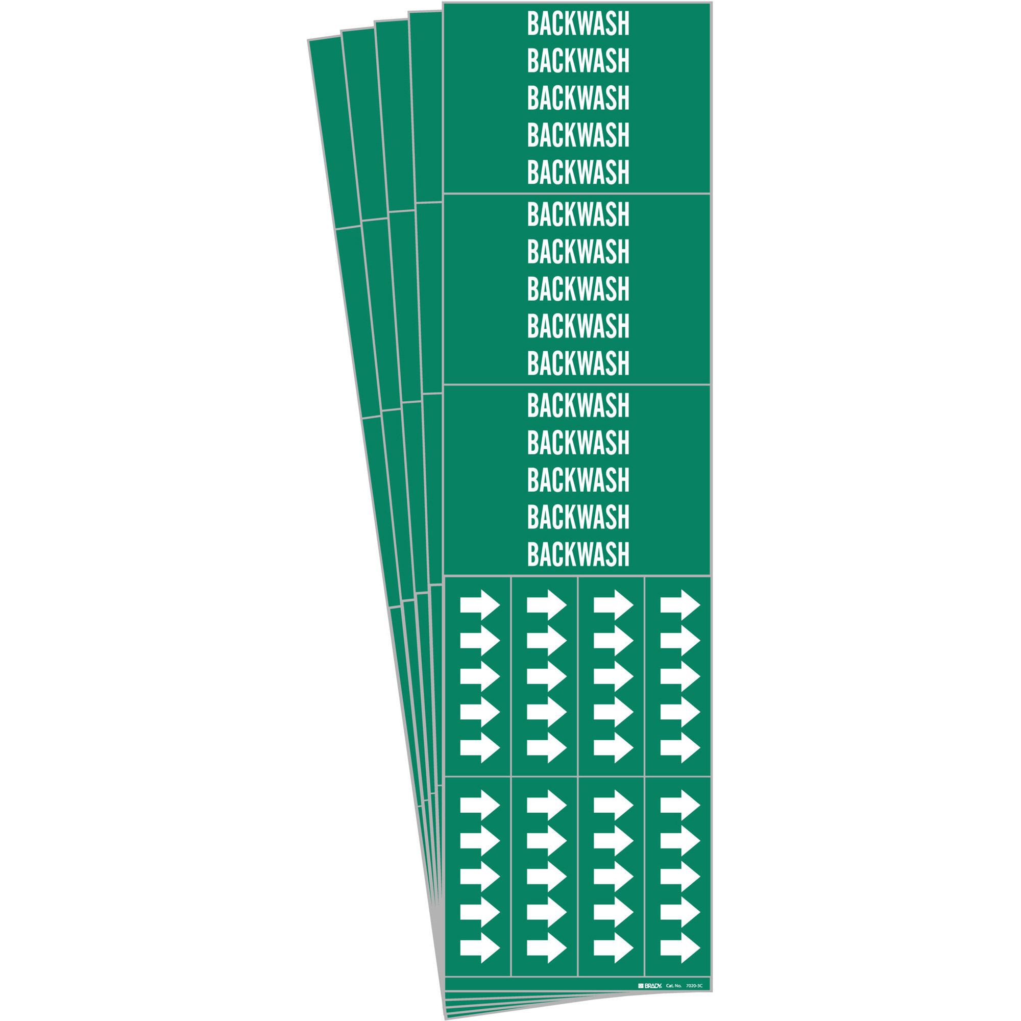Marqueur de tuyau «Backwash», Autocollant, 2-1/4" h x 2-3/4" la, Blanc/vert