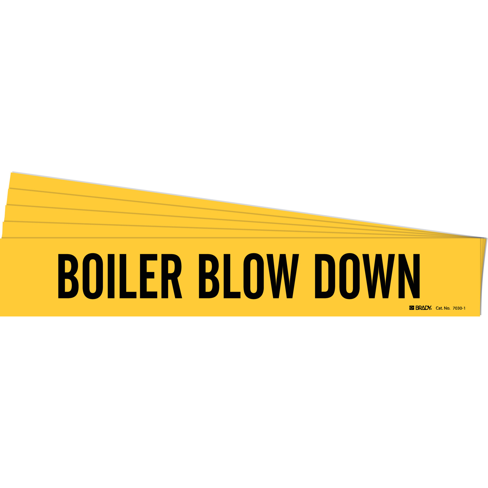 Marqueur de tuyau «Boiler Blow Down», Autocollant, 2-1/4" h x 14" la, Noir sur jaune
