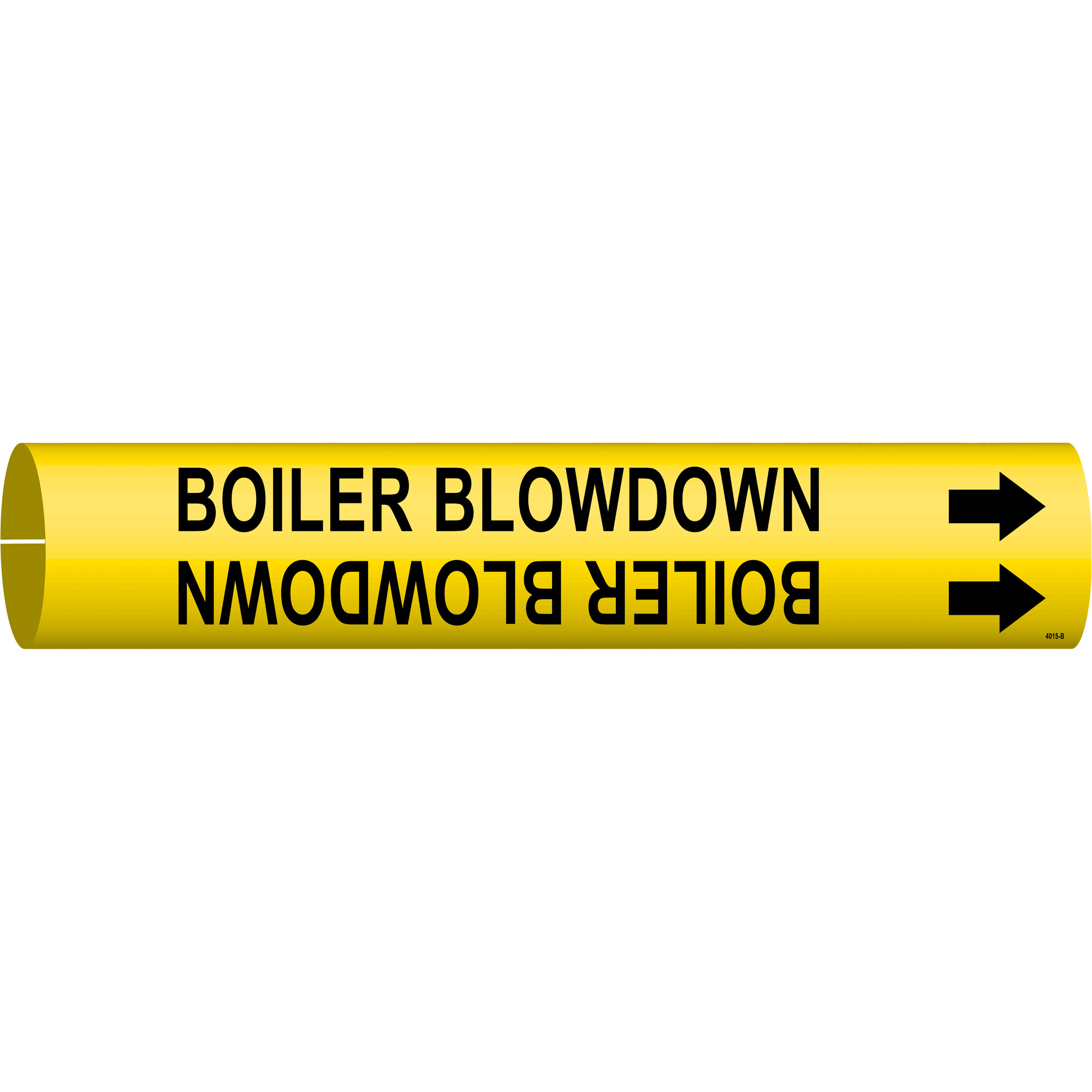 Marqueur de tuyau «Boiler Blowdown», À pression, 7/8" h x 7/8" la, Noir sur jaune