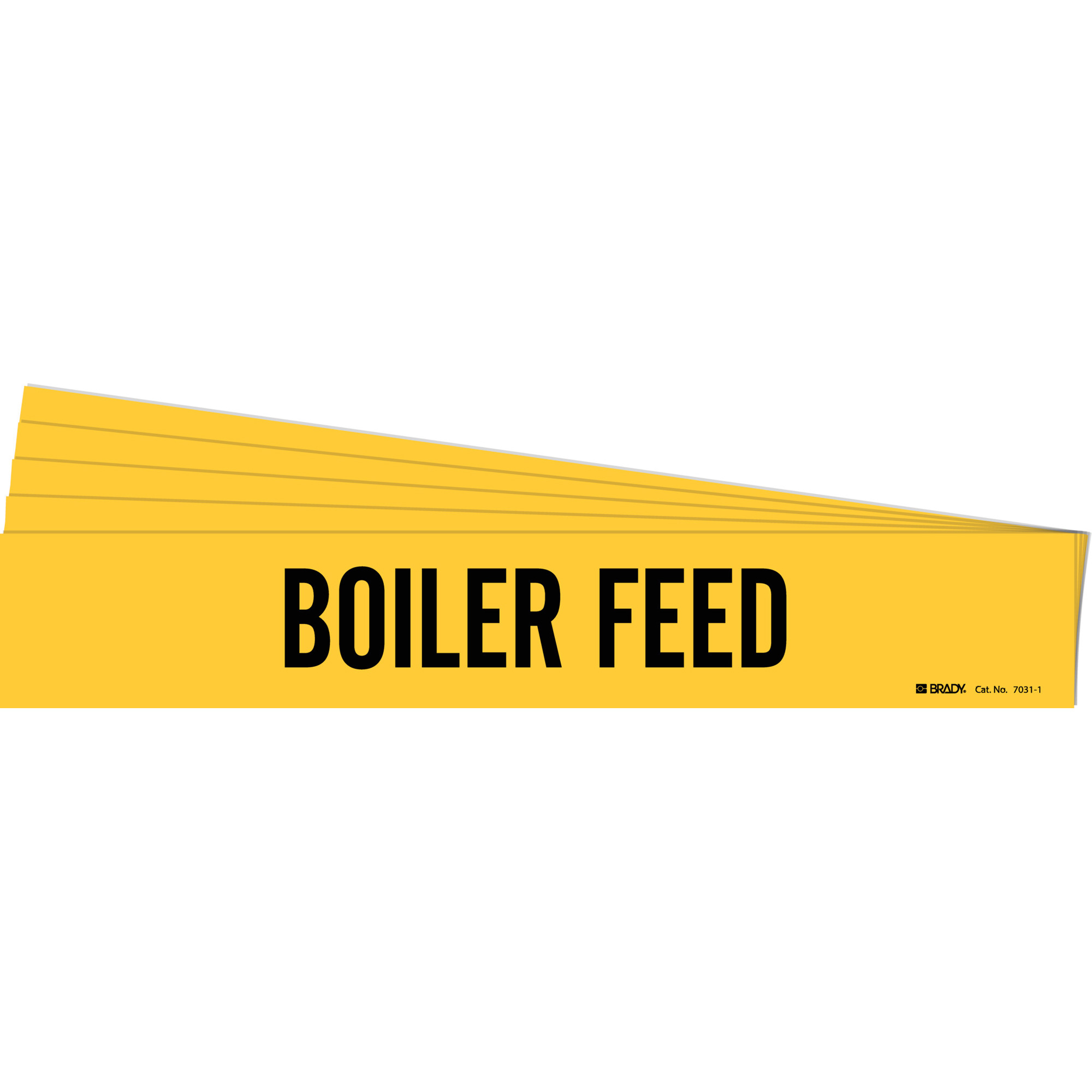 Marqueur de tuyau «Boiler Feed», Autocollant, 2-1/4" h x 14" la, Noir sur jaune