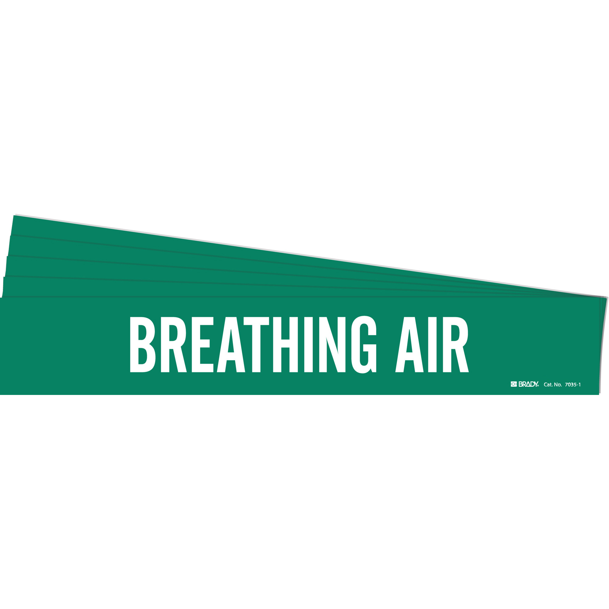 Marqueur de tuyau «Breathing Air», Autocollant, 2-1/4" h x 14" la, Blanc/vert