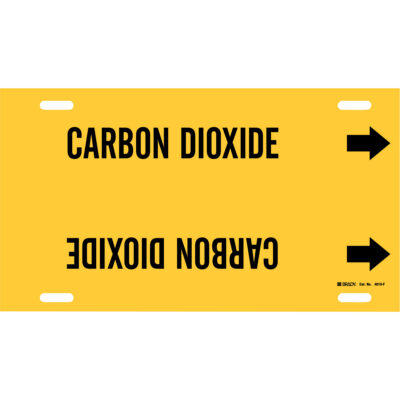 Marqueur de tuyau «Carbon Dioxide», À attacher, 8" h x 16" la, Noir sur jaune