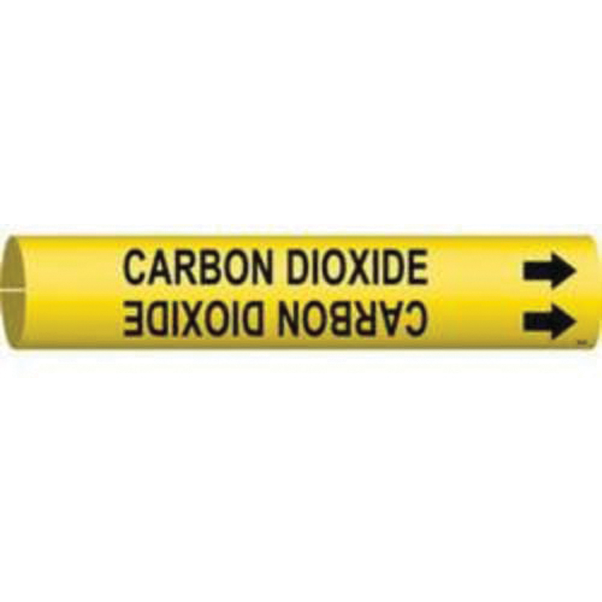 Marqueur de tuyau «Carbon Dioxide», À pression, 13/16" h x 13/16" la, Noir sur jaune