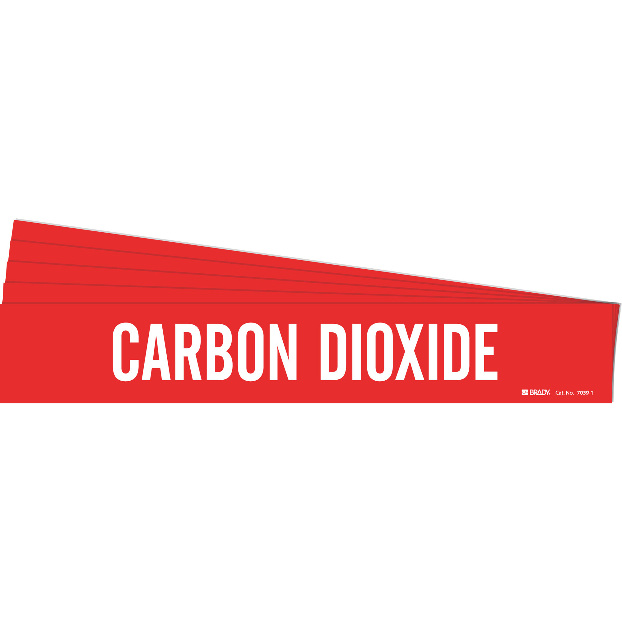 Marqueur de tuyau «Carbon Dioxide», Autocollant, 2-1/4" h x 14" la, Blanc/rouge