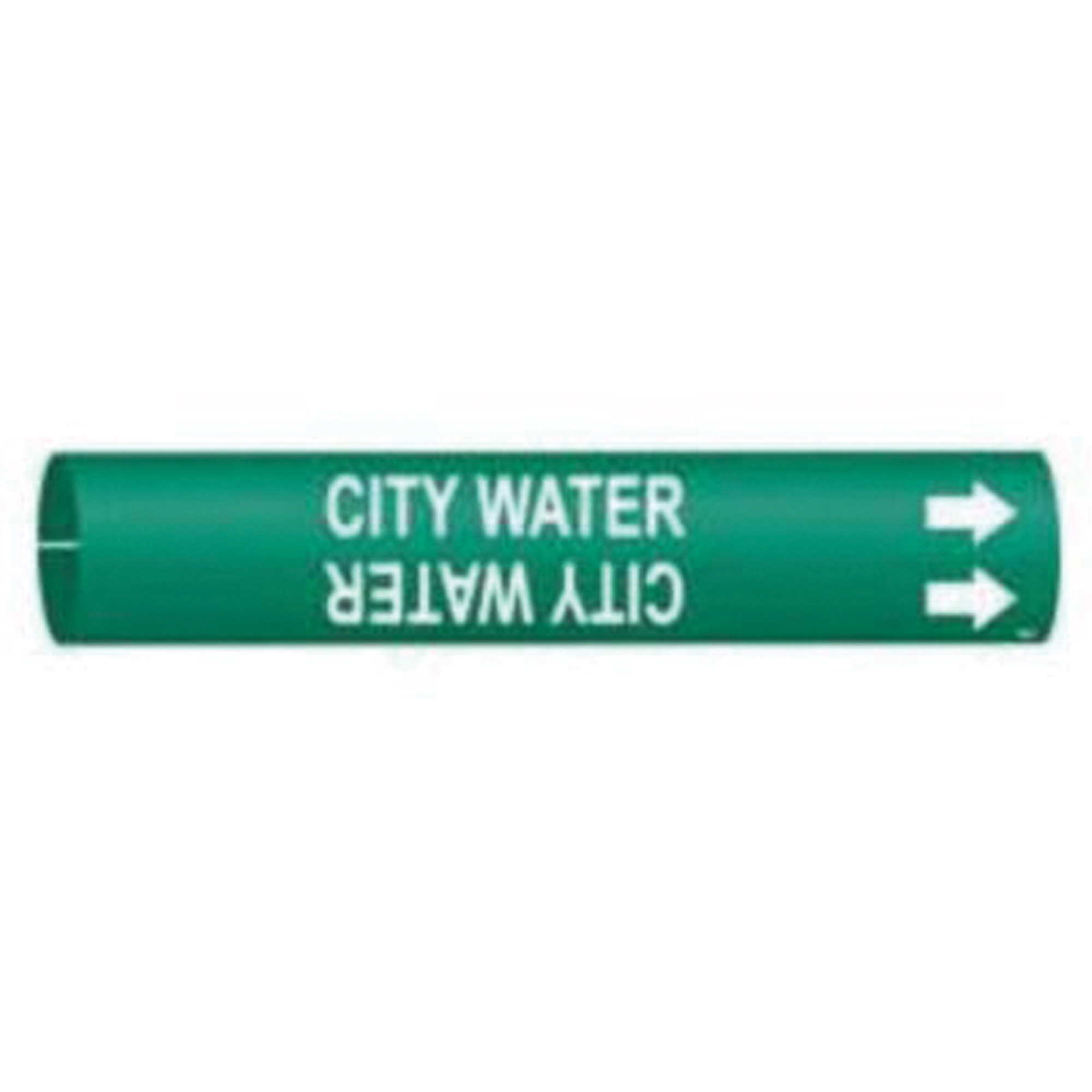 Marqueur de tuyau «City Water», À pression, 13/16" h x 13/16" la, Blanc/vert