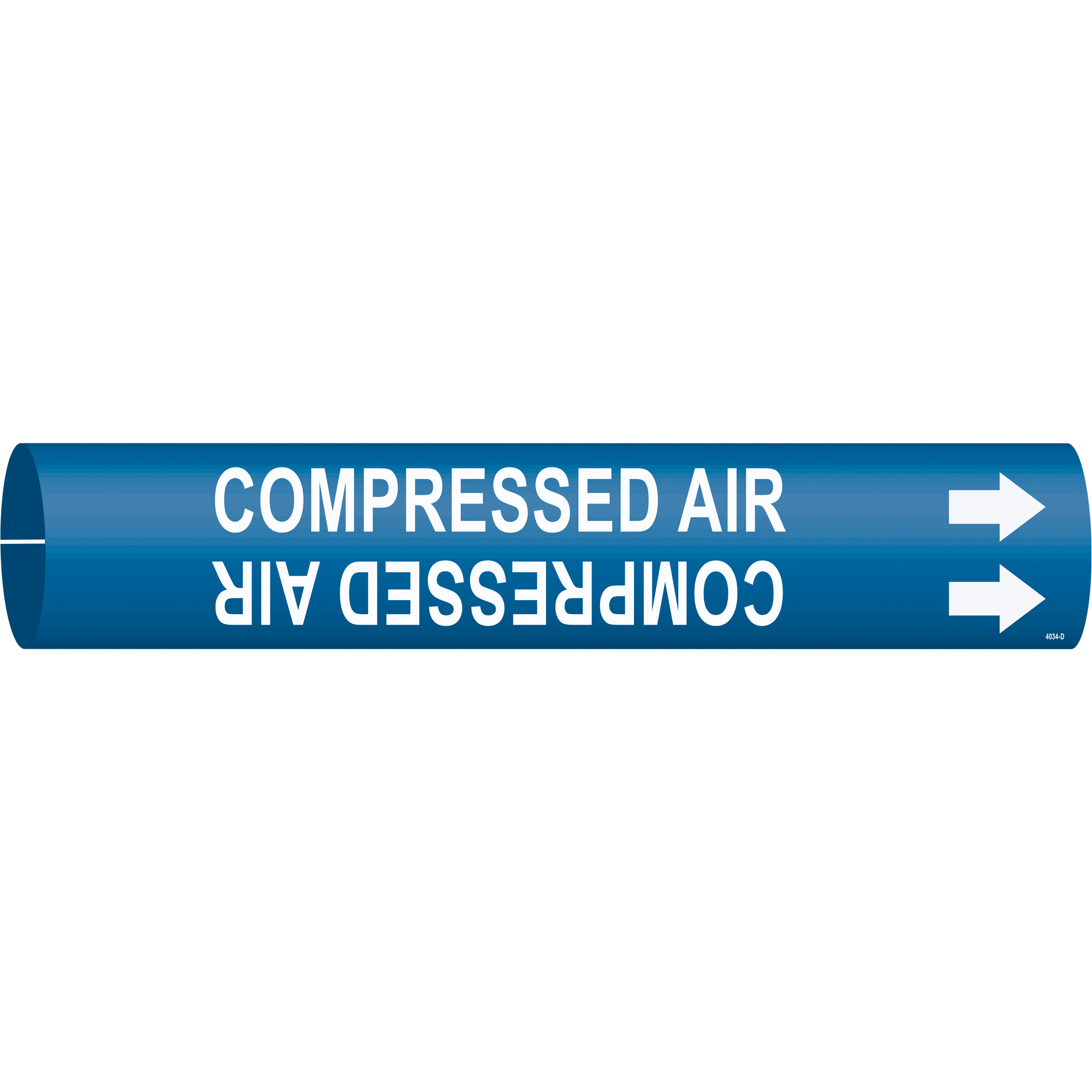 Marqueur de tuyau «Compressed Air», À pression, 2-13/16" h x 2-13/16" la, Blanc/bleu