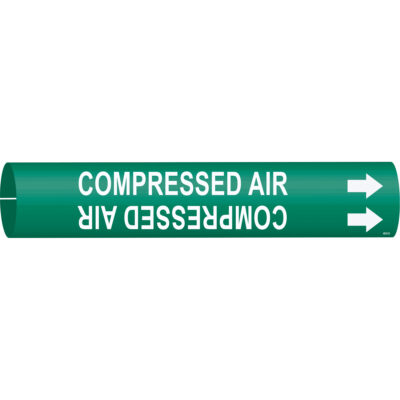 Marqueur de tuyau «Compressed Air», À pression, 2-13/16" h x 2-13/16" la, Blanc/vert