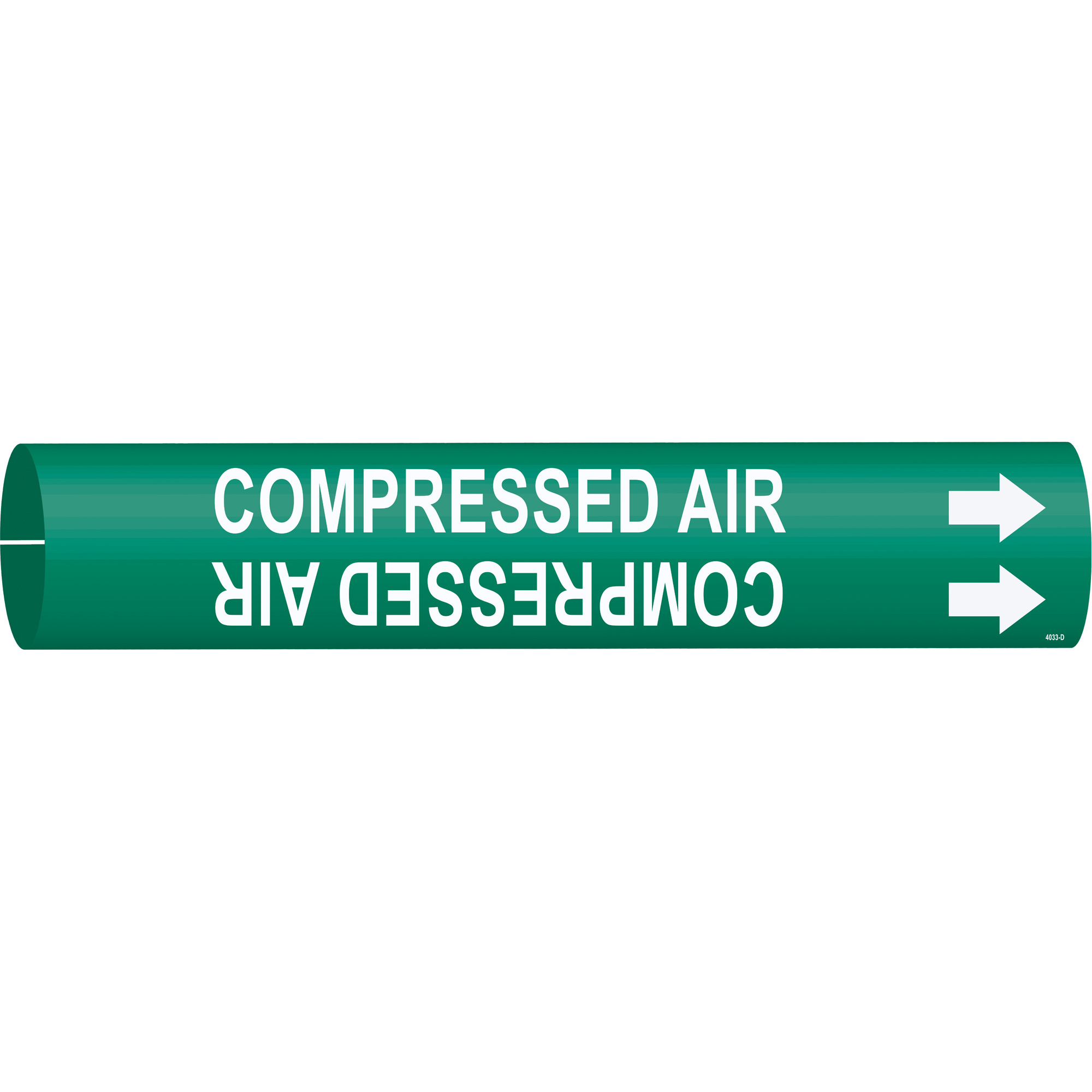 Marqueur de tuyau «Compressed Air», À pression, 2-13/16" h x 2-13/16" la, Blanc/vert