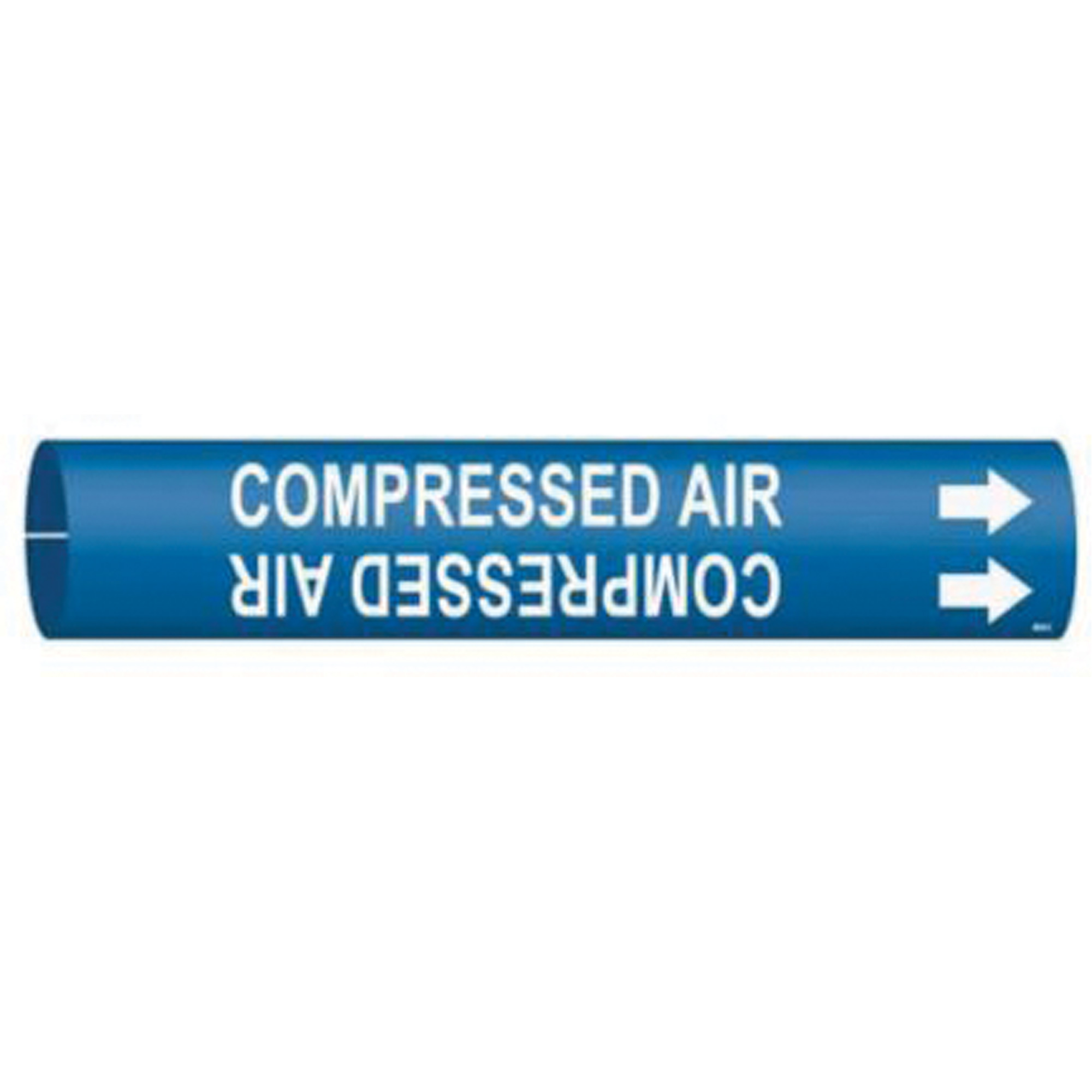 Marqueur de tuyau «Compressed Air», À pression, 2" h x 2" la, Blanc/bleu