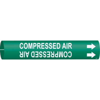 Marqueur de tuyau «Compressed Air», À pression, 7/8" h x 7/8" la, Blanc/vert