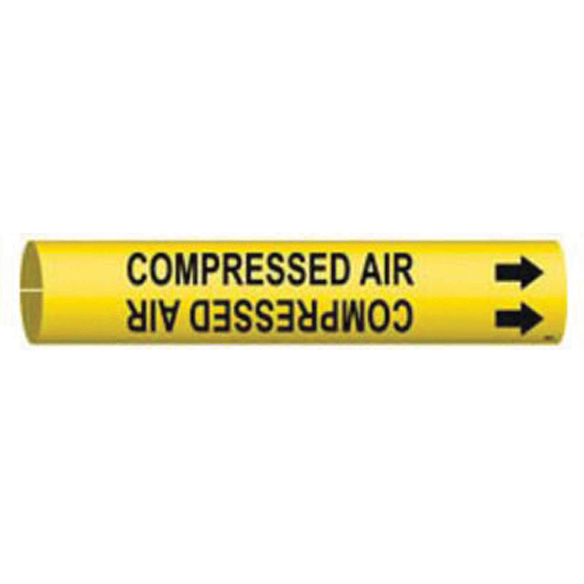 Marqueur de tuyau «Compressed Air», À pression, 7/8" h x 7/8" la, Noir sur jaune