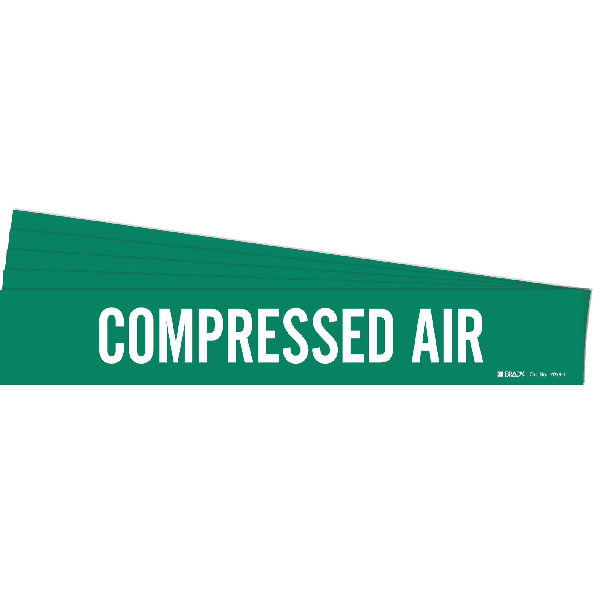 Marqueur de tuyau «Compressed Air», Autocollant, 2-1/4" h x 14" la, Blanc/vert