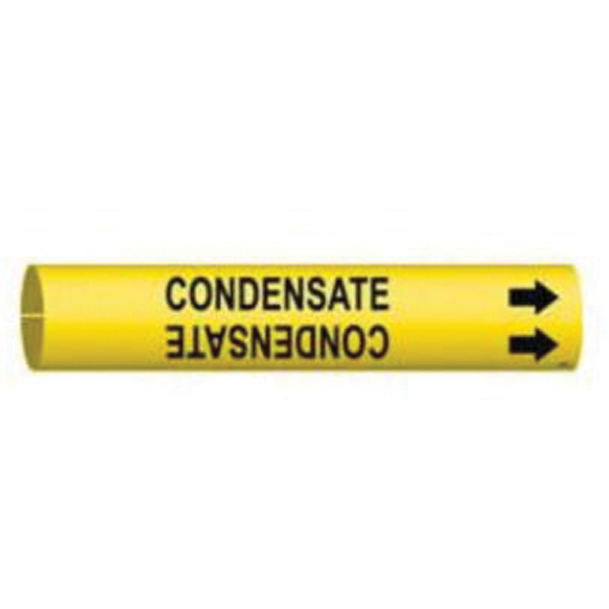 Marqueur de tuyau «Condensate», À pression, 13/16" h x 13/16" la, Noir sur jaune