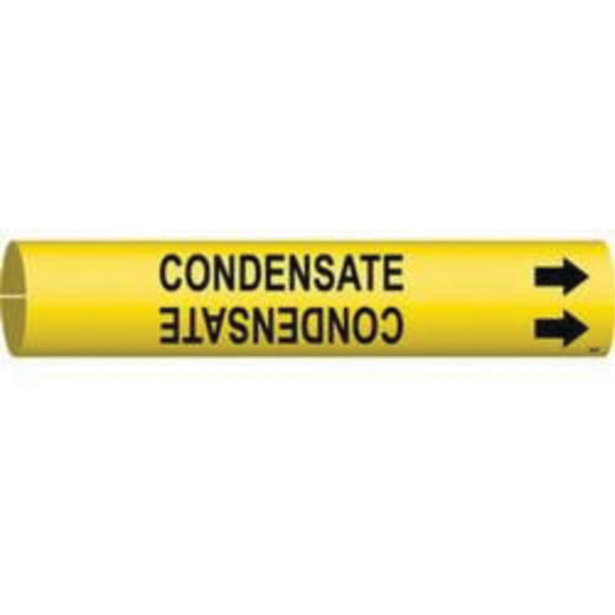 Marqueur de tuyau «Condensate», À pression, 2" h x 2" la, Noir sur jaune