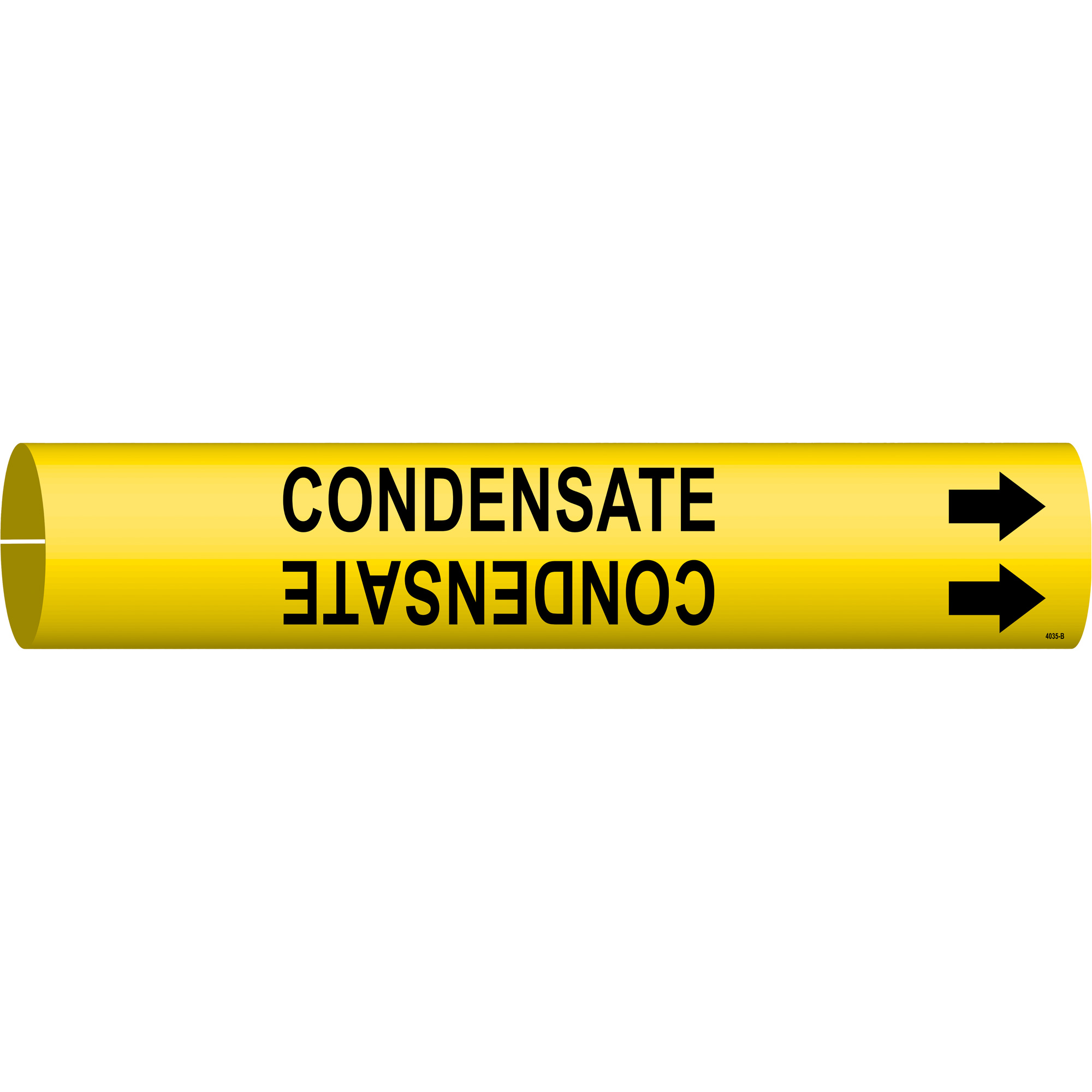 Marqueur de tuyau «Condensate», À pression, 7/8" h x 7/8" la, Noir sur jaune