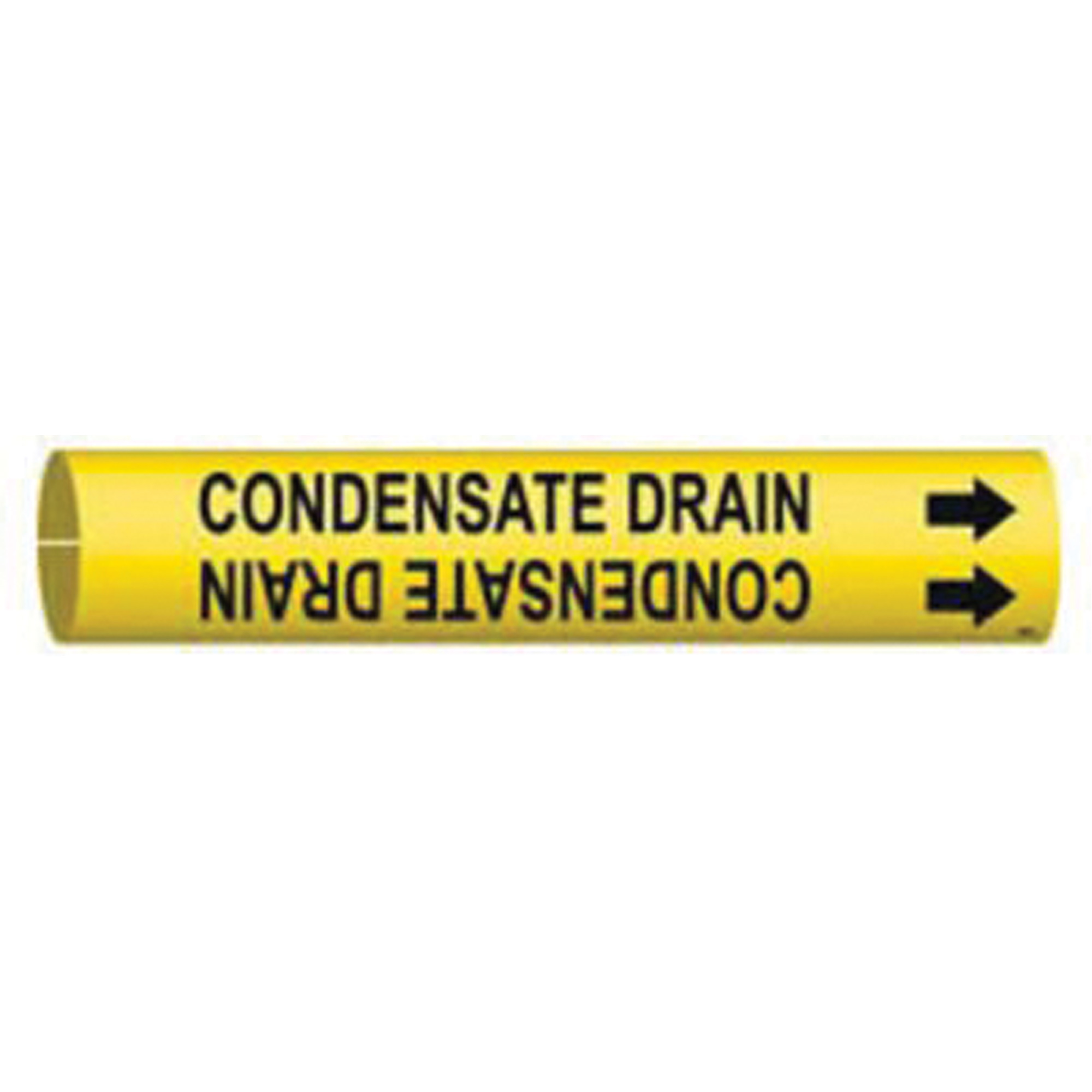 Marqueur de tuyau «Condensate Drain», À pression, 13/16" h x 13/16" la, Noir sur jaune