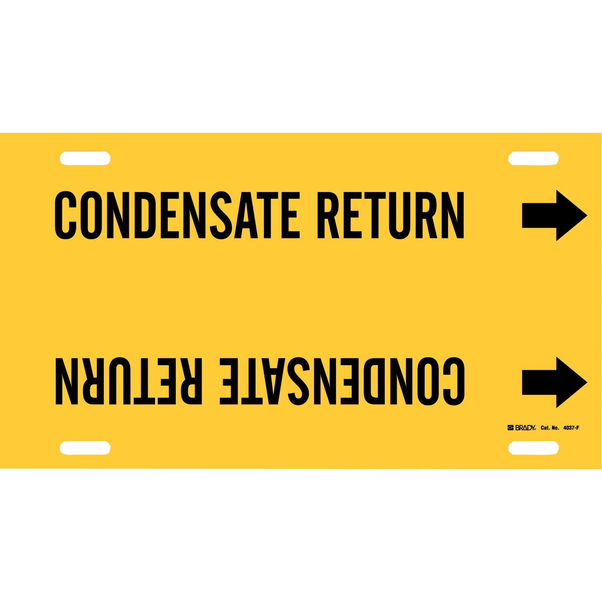 Marqueur de tuyau «Condensate Return», À attacher, 8" h x 16" la, Noir sur jaune