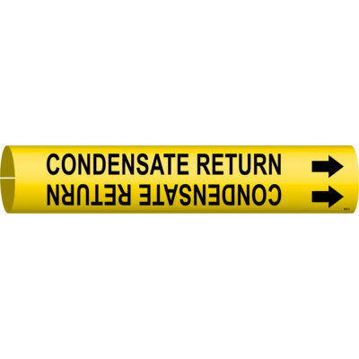 Marqueur de tuyau «Condensate Return», À pression, 2" h x 2" la, Noir sur jaune