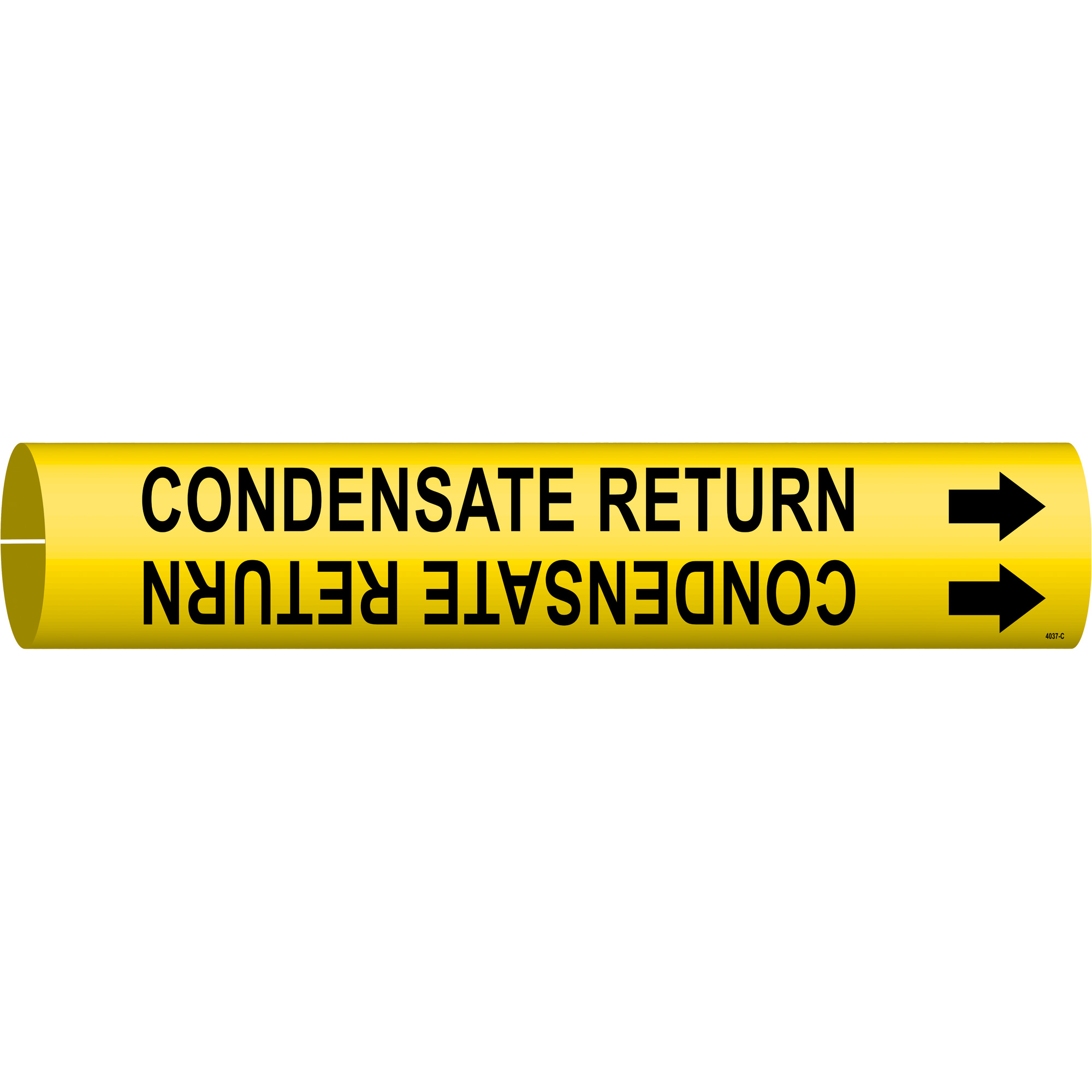 Marqueur de tuyau «Condensate Return», À pression, 2" h x 2" la, Noir sur jaune