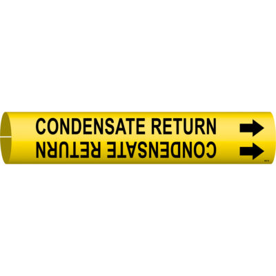 Marqueur de tuyau «Condensate Return», À pression, 7/8" h x 7/8" la, Noir sur jaune