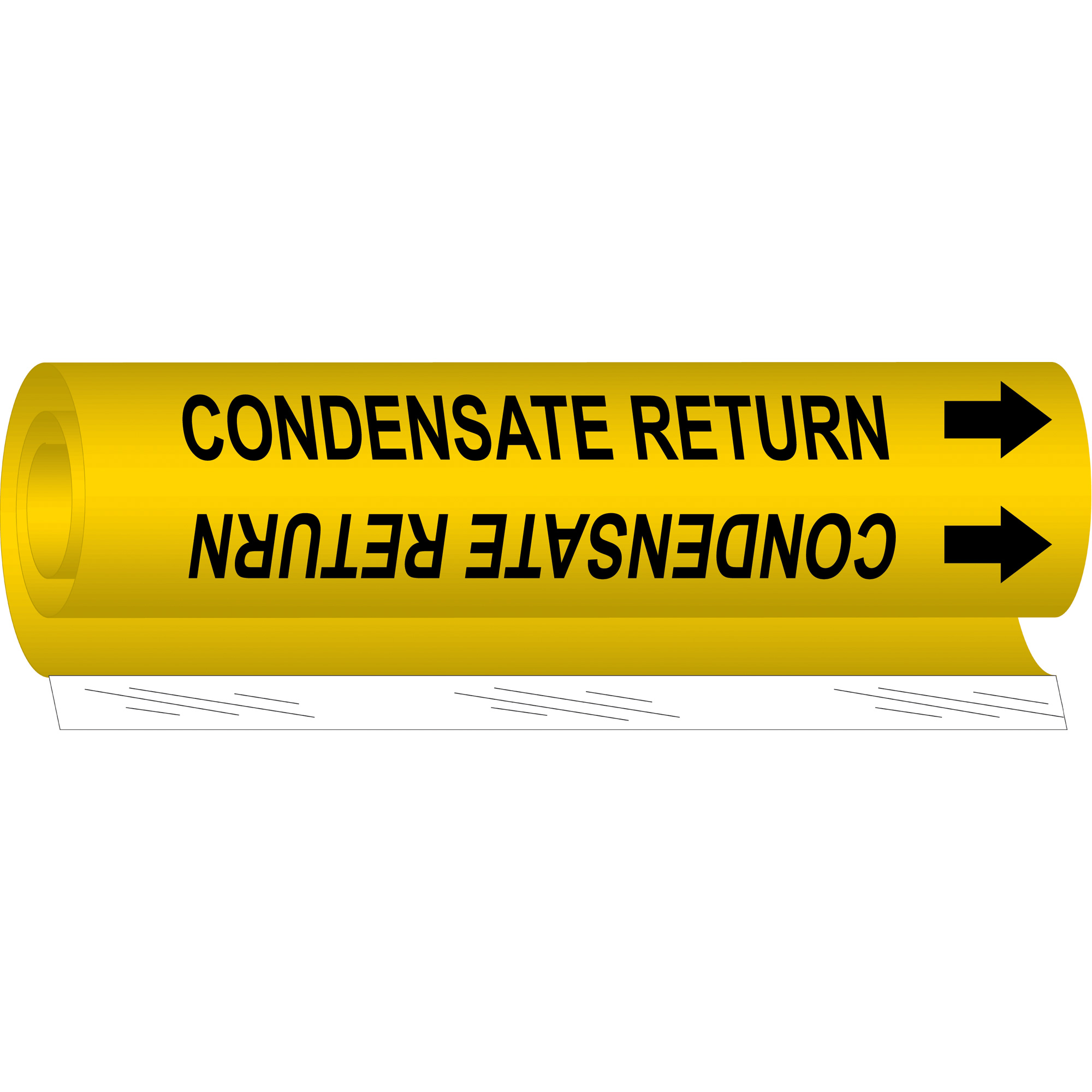 Marqueur de tuyau «Condensate Return», Enveloppant, 9" h x 8" la, Noir sur jaune