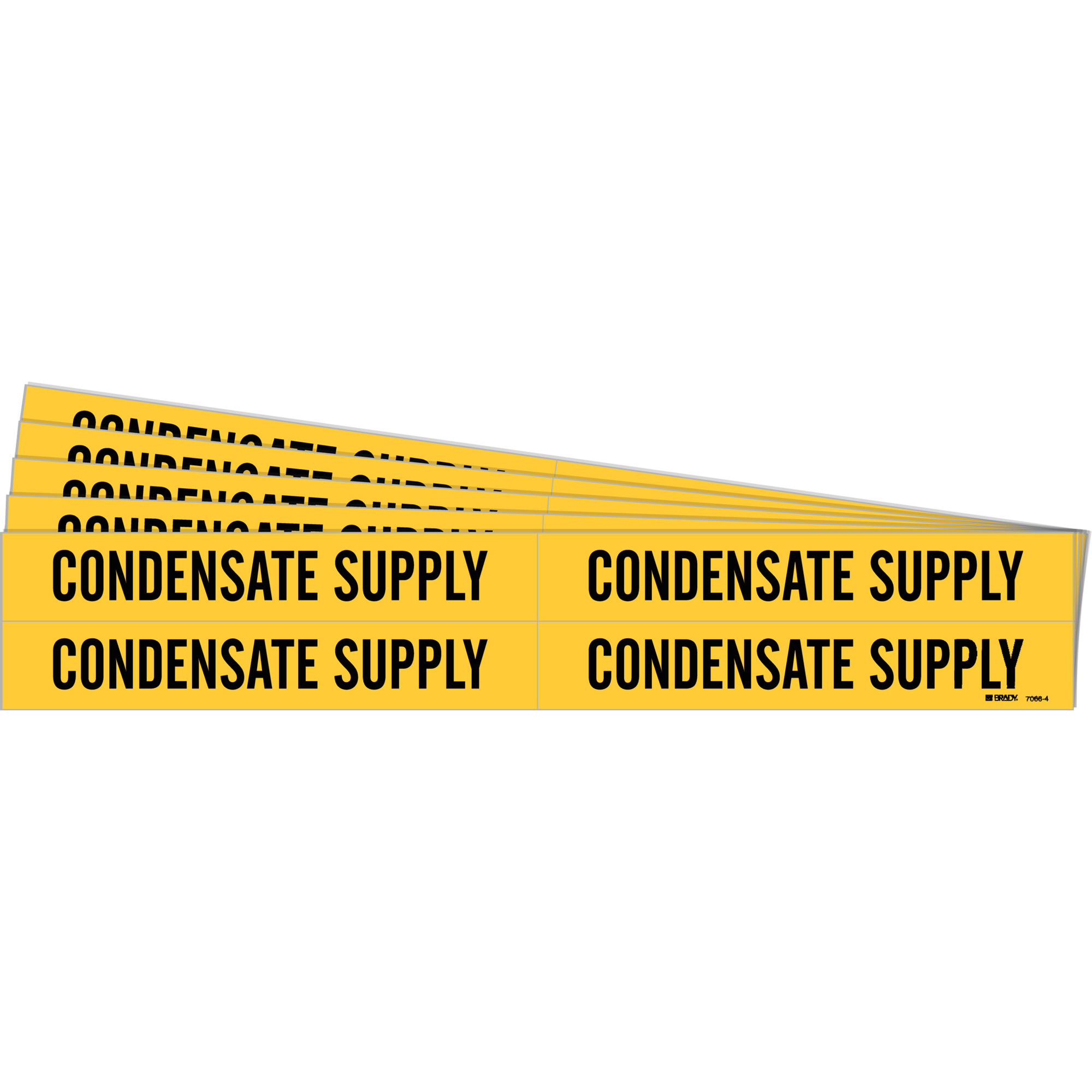 Marqueur de tuyau «Condensate Supply», Autocollant, 1-1/8" h x 7" la, Noir sur jaune