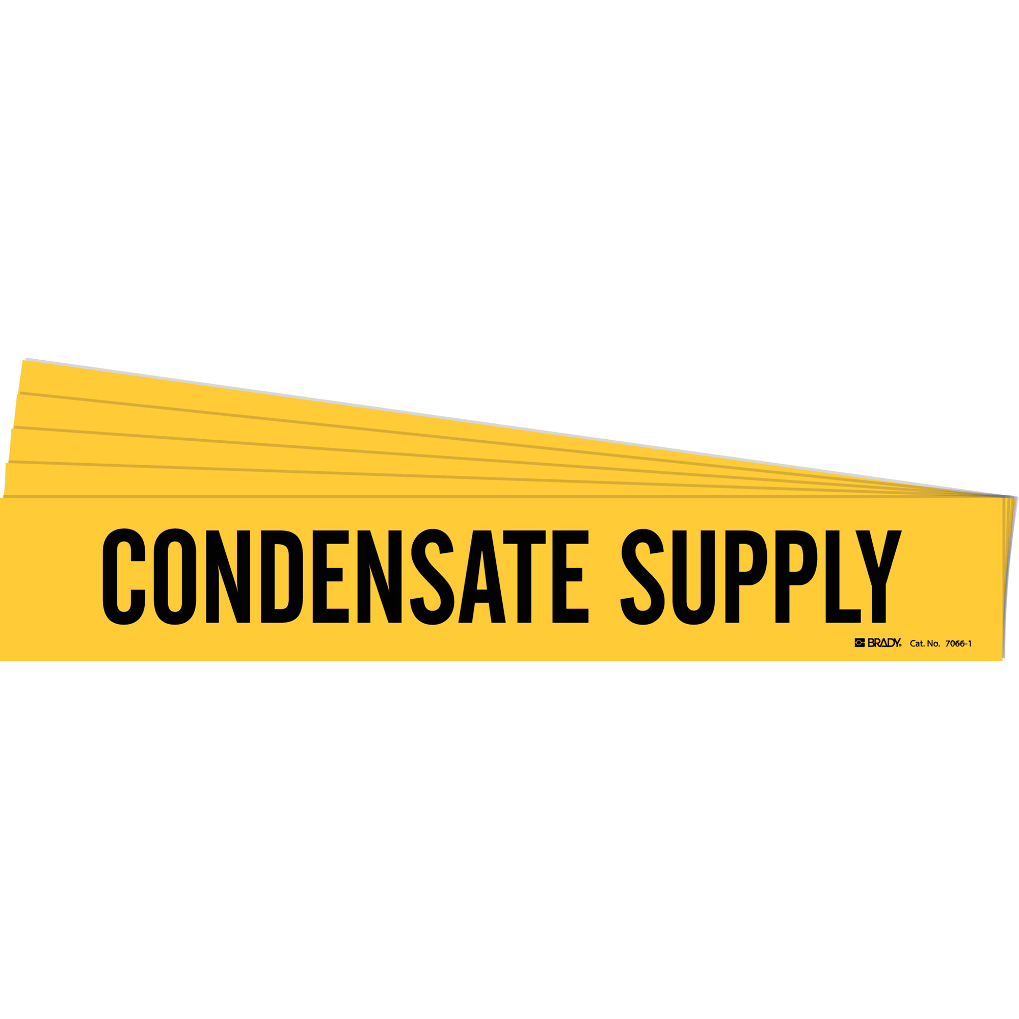 Marqueur de tuyau «Condensate Supply», Autocollant, 2-1/4" h x 14" la, Noir sur jaune