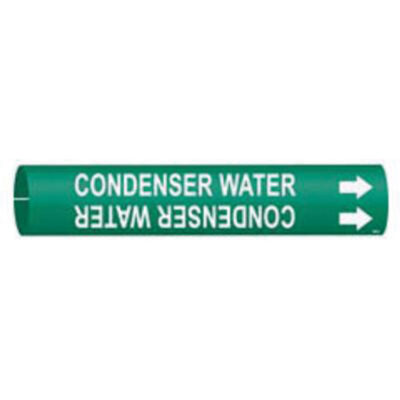 Marqueur de tuyau «Condenser Water», À pression, 13/16" h x 13/16" la, Blanc/vert