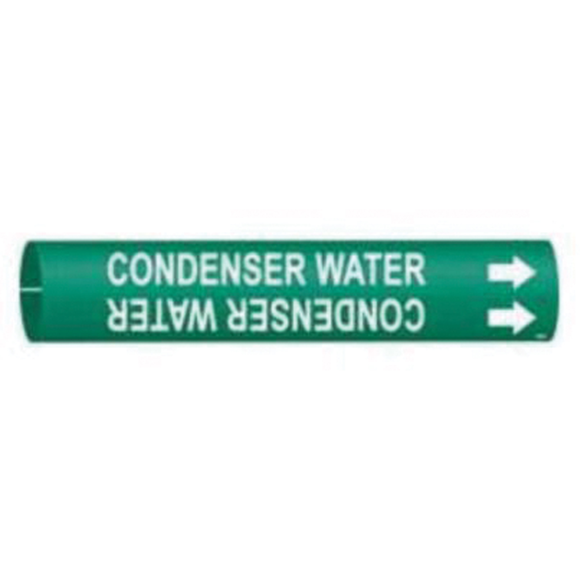 Marqueur de tuyau «Condenser Water», À pression, 7/8" h x 7/8" la, Blanc/vert