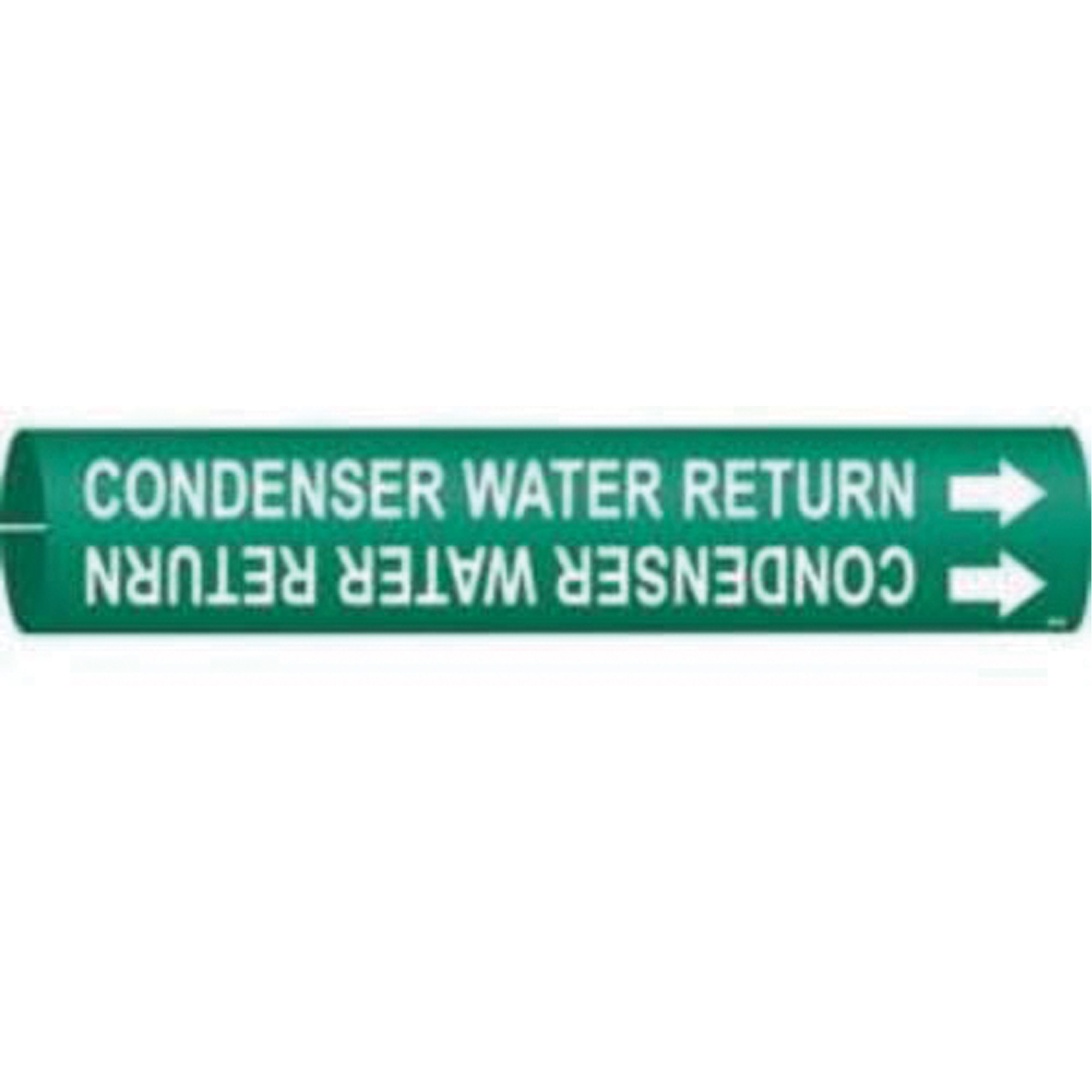 Marqueur de tuyau «Condenser Water Return», À pression, 13/16" h x 13/16" la, Blanc/vert