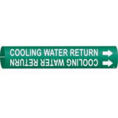 Marqueur de tuyau «Condenser Water Return», À pression, 2" h x 2" la, Blanc/vert