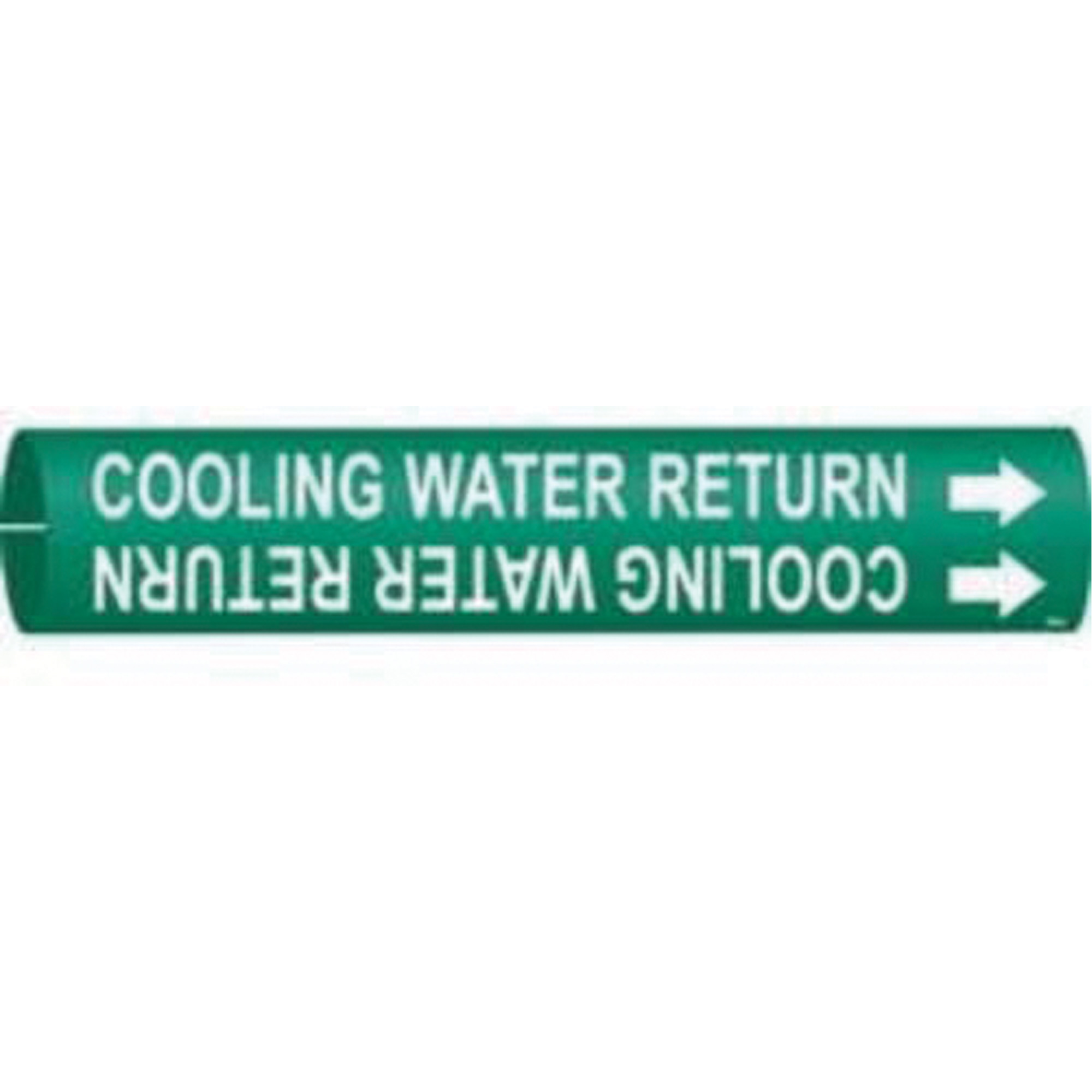 Marqueur de tuyau «Condenser Water Return», À pression, 2" h x 2" la, Blanc/vert